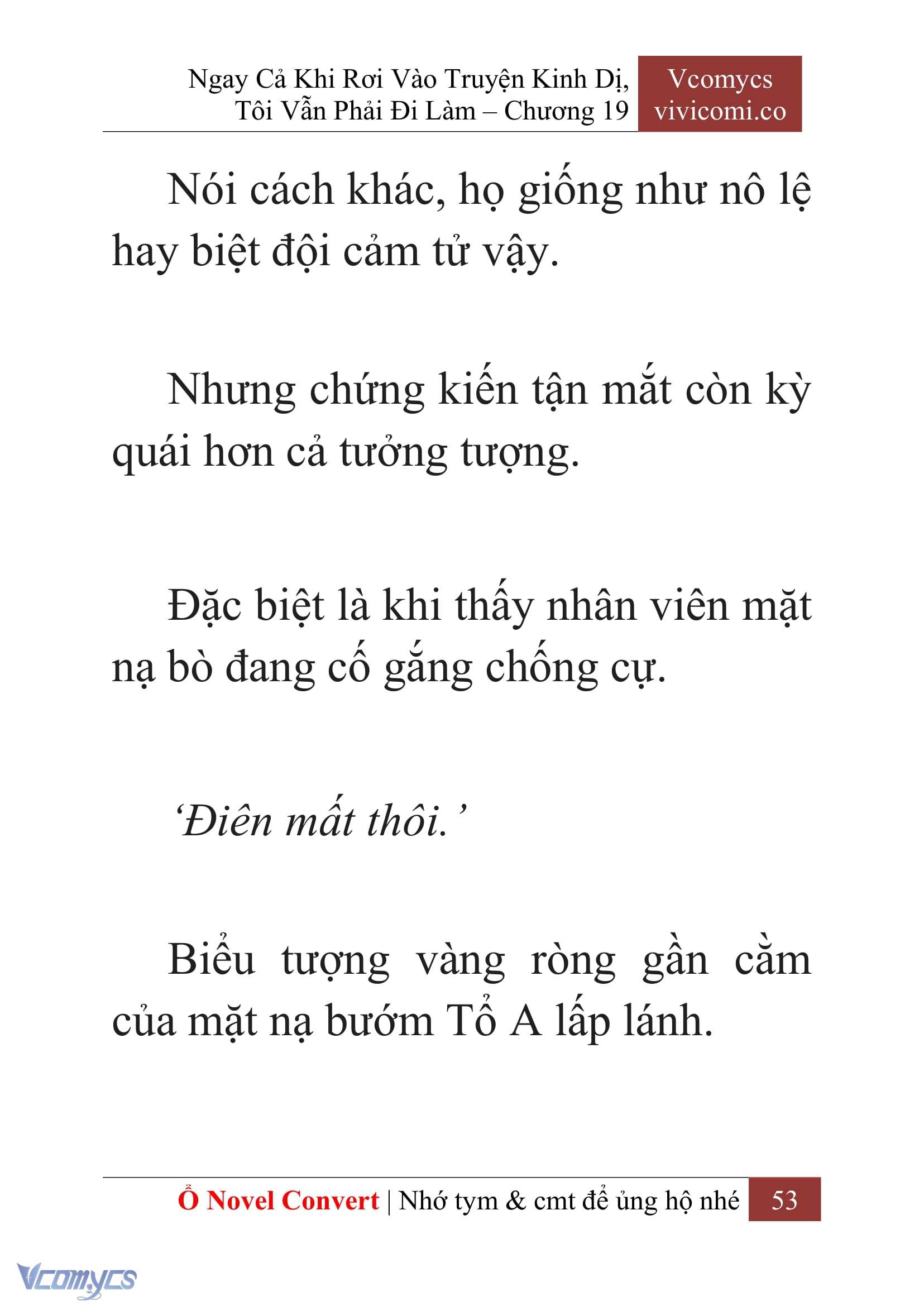 [Novel] Ngay Cả Khi Rơi Vào Truyện Kinh Dị, Tôi Vẫn Phải Đi Làm Chap 19 - Next Chap 20