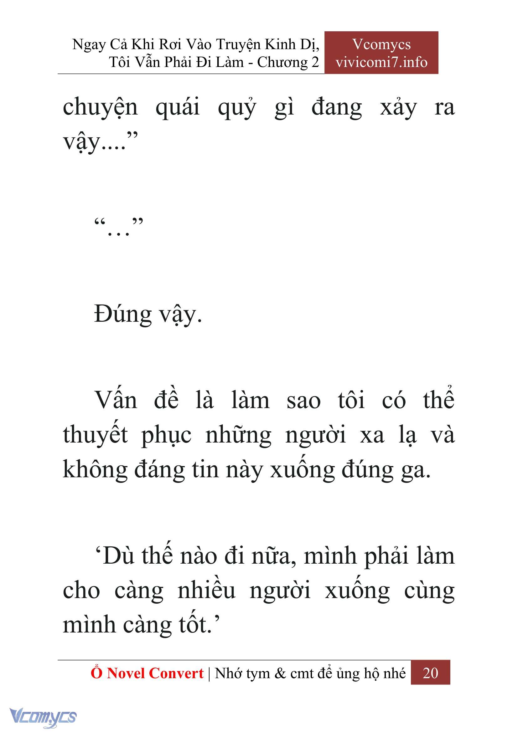 [Novel] Ngay Cả Khi Rơi Vào Truyện Kinh Dị, Tôi Vẫn Phải Đi Làm Chap 2 - Next Chap 3