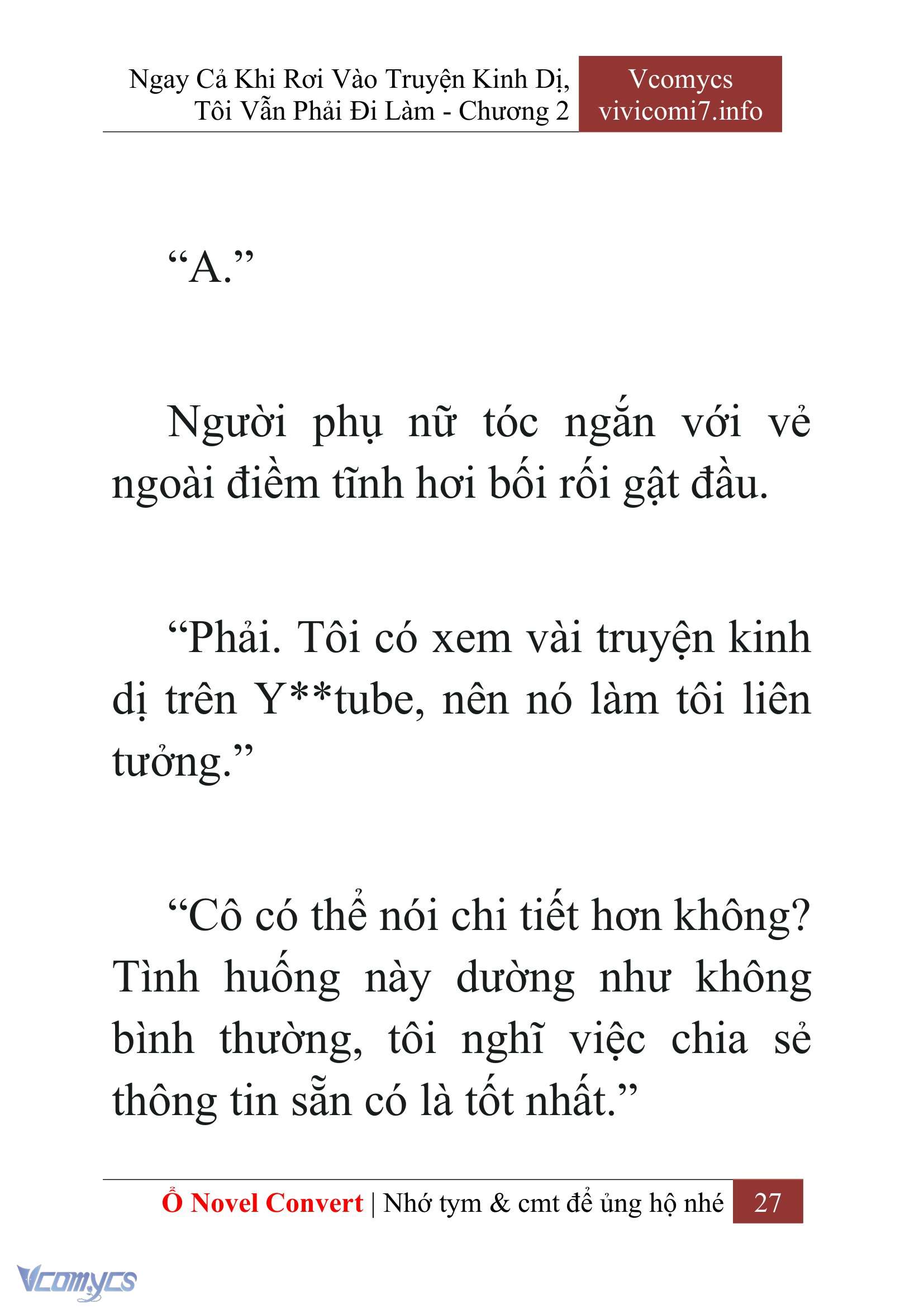 [Novel] Ngay Cả Khi Rơi Vào Truyện Kinh Dị, Tôi Vẫn Phải Đi Làm Chap 2 - Next Chap 3