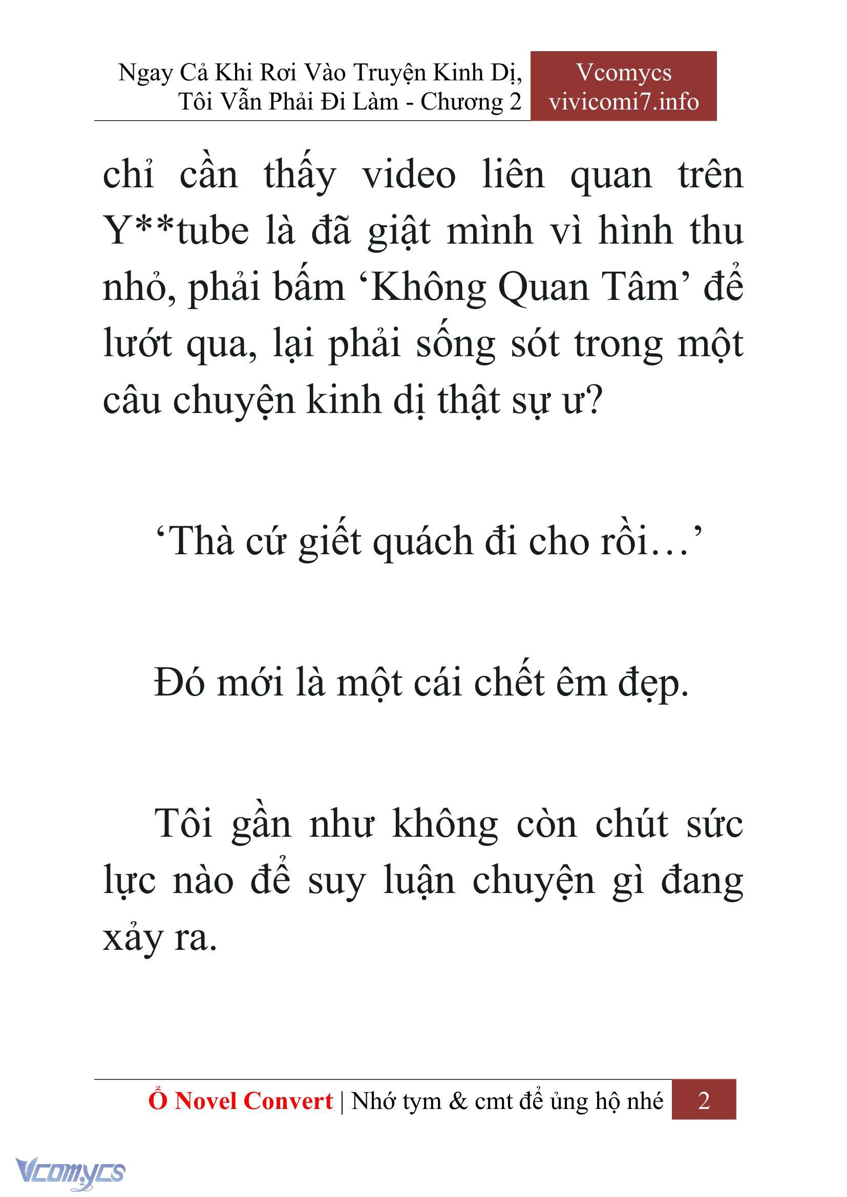 [Novel] Ngay Cả Khi Rơi Vào Truyện Kinh Dị, Tôi Vẫn Phải Đi Làm Chap 2 - Next Chap 3