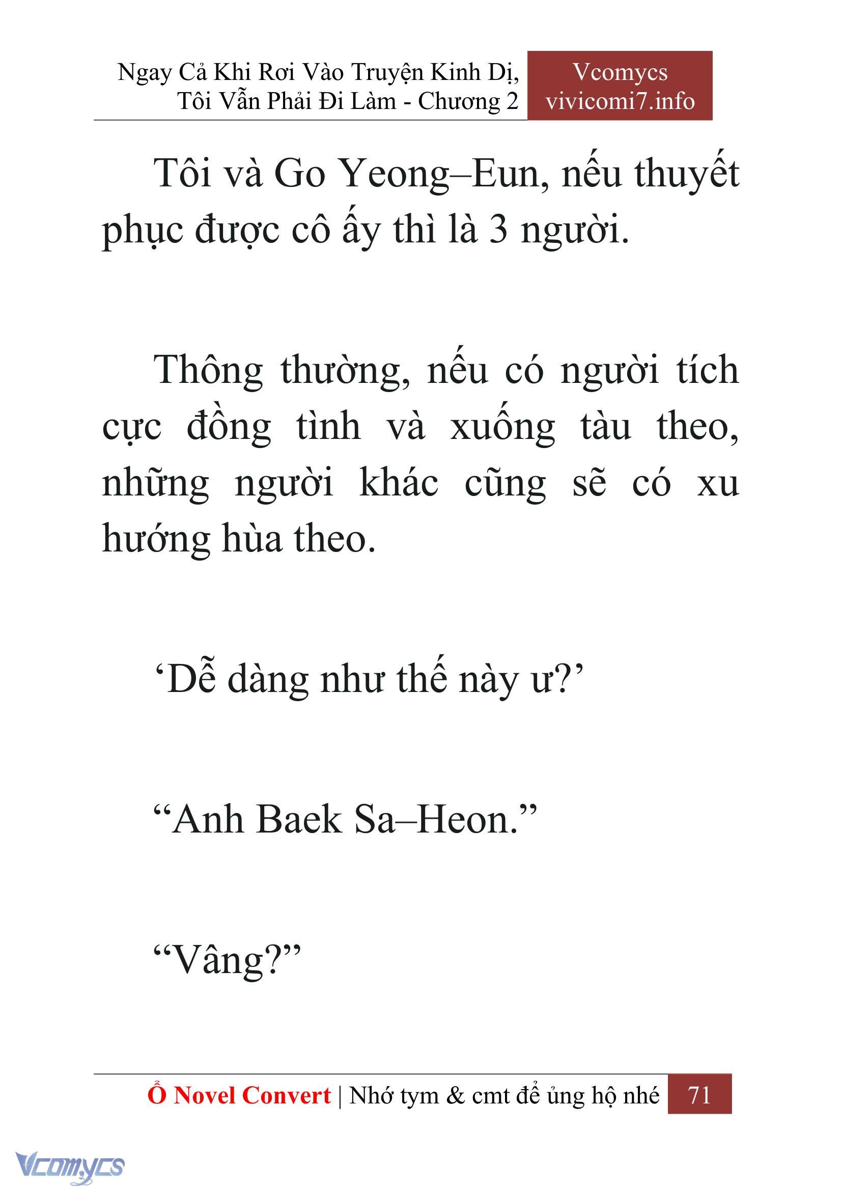 [Novel] Ngay Cả Khi Rơi Vào Truyện Kinh Dị, Tôi Vẫn Phải Đi Làm Chap 2 - Next Chap 3