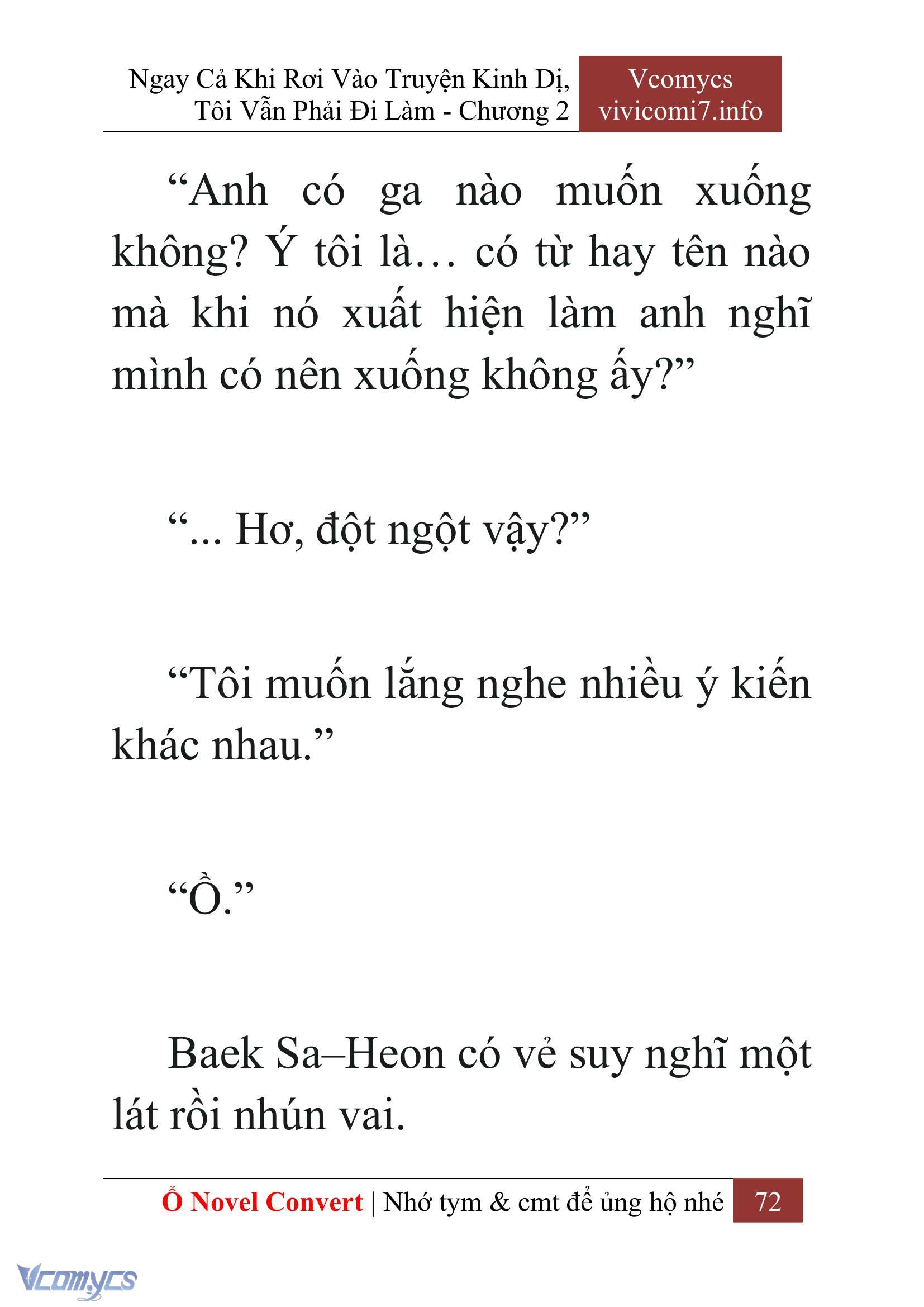 [Novel] Ngay Cả Khi Rơi Vào Truyện Kinh Dị, Tôi Vẫn Phải Đi Làm Chap 2 - Next Chap 3