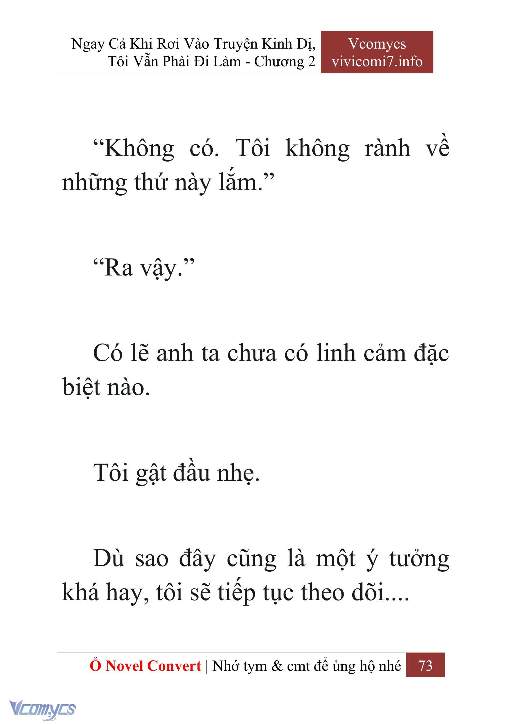 [Novel] Ngay Cả Khi Rơi Vào Truyện Kinh Dị, Tôi Vẫn Phải Đi Làm Chap 2 - Next Chap 3