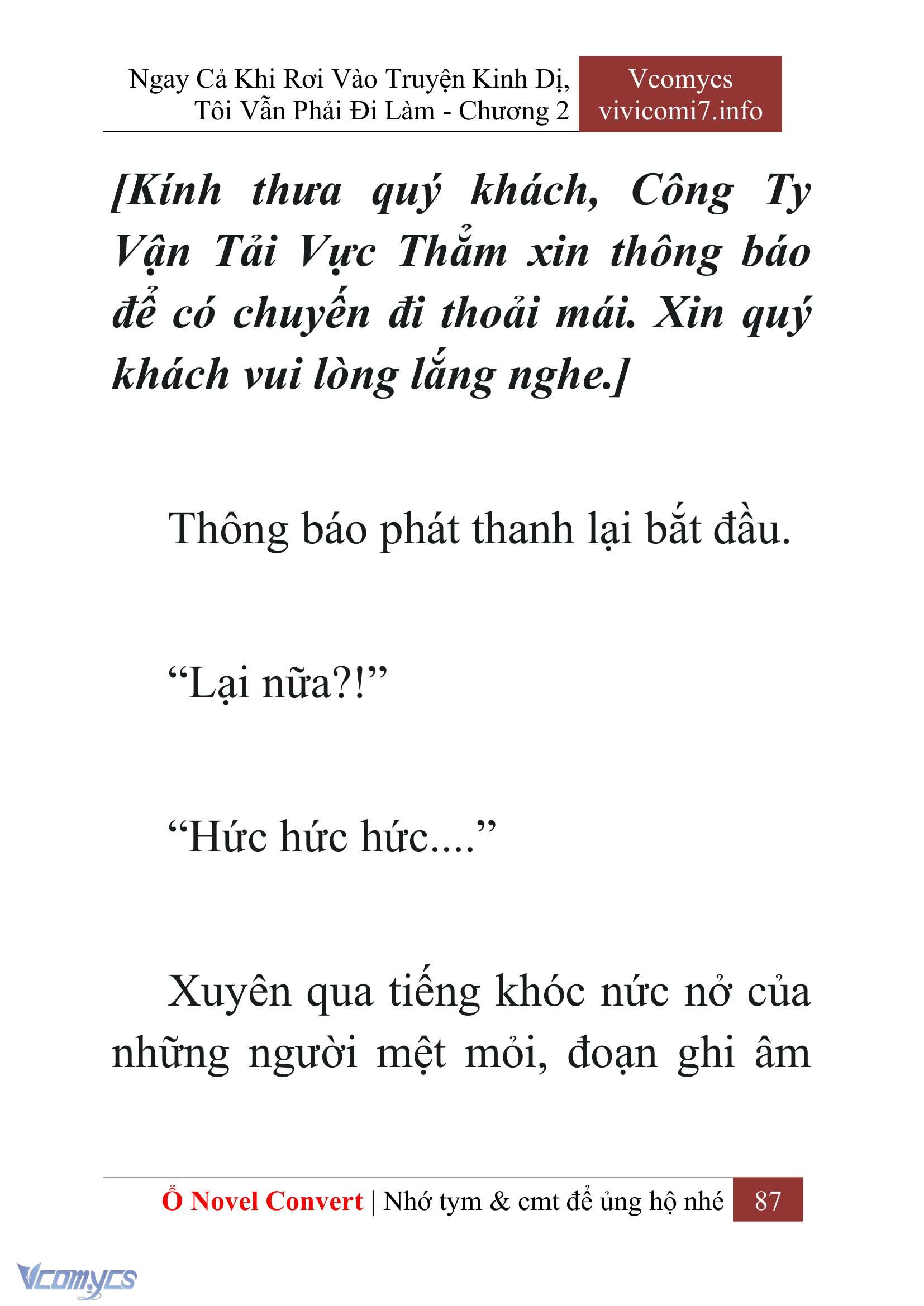 [Novel] Ngay Cả Khi Rơi Vào Truyện Kinh Dị, Tôi Vẫn Phải Đi Làm Chap 2 - Next Chap 3