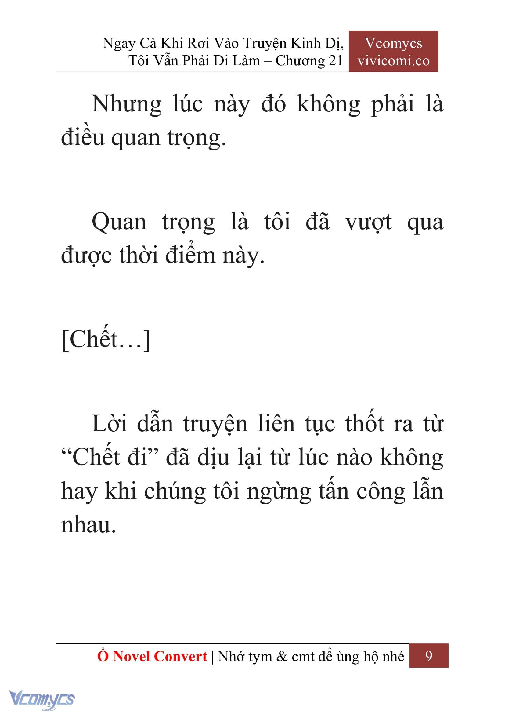 [Novel] Ngay Cả Khi Rơi Vào Truyện Kinh Dị, Tôi Vẫn Phải Đi Làm Chap 21 - Next Chap 22