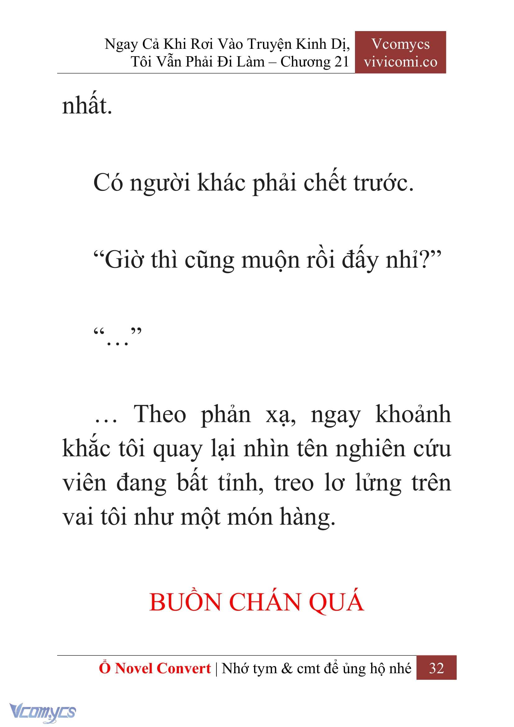 [Novel] Ngay Cả Khi Rơi Vào Truyện Kinh Dị, Tôi Vẫn Phải Đi Làm Chap 21 - Next Chap 22