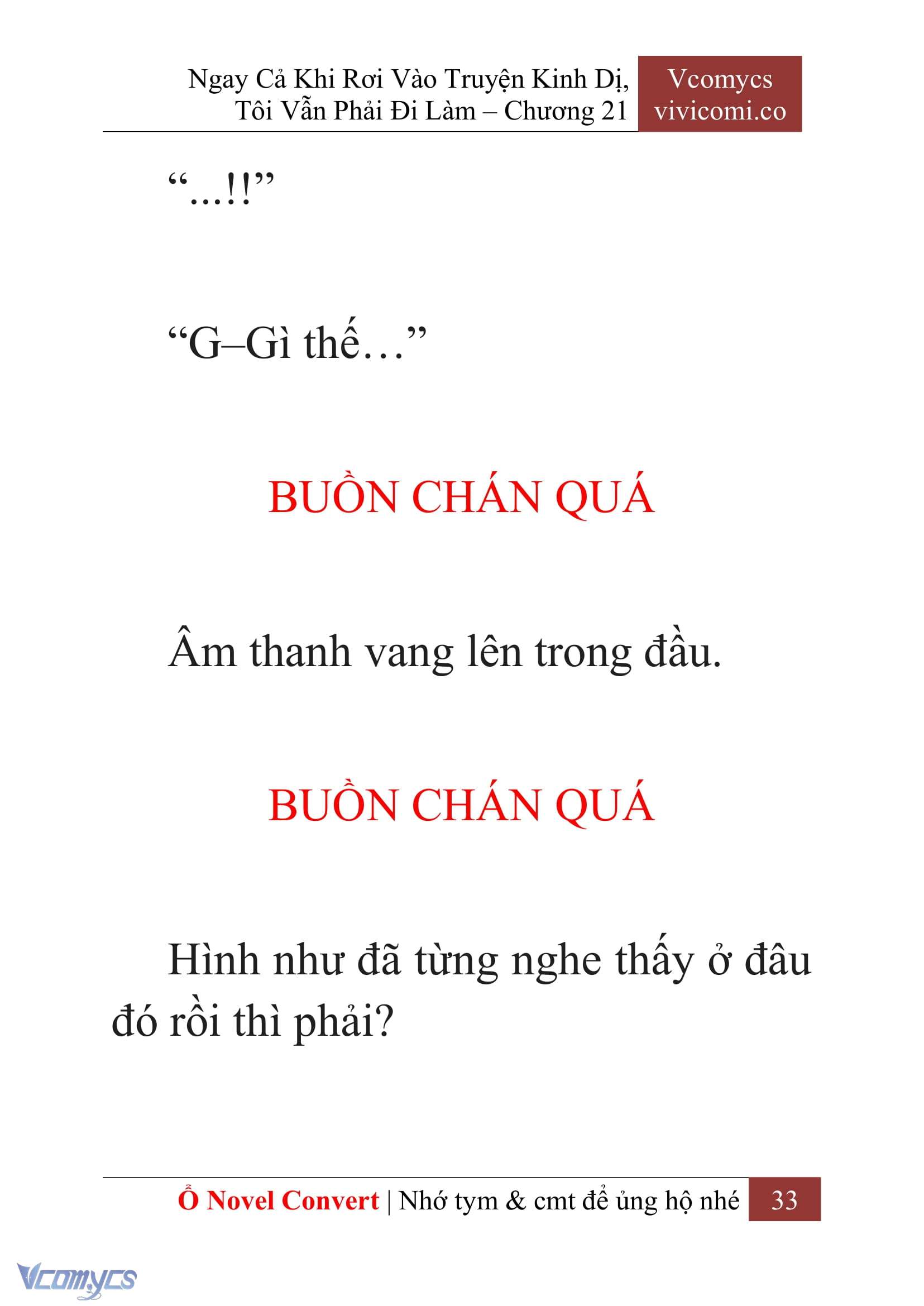 [Novel] Ngay Cả Khi Rơi Vào Truyện Kinh Dị, Tôi Vẫn Phải Đi Làm Chap 21 - Next Chap 22
