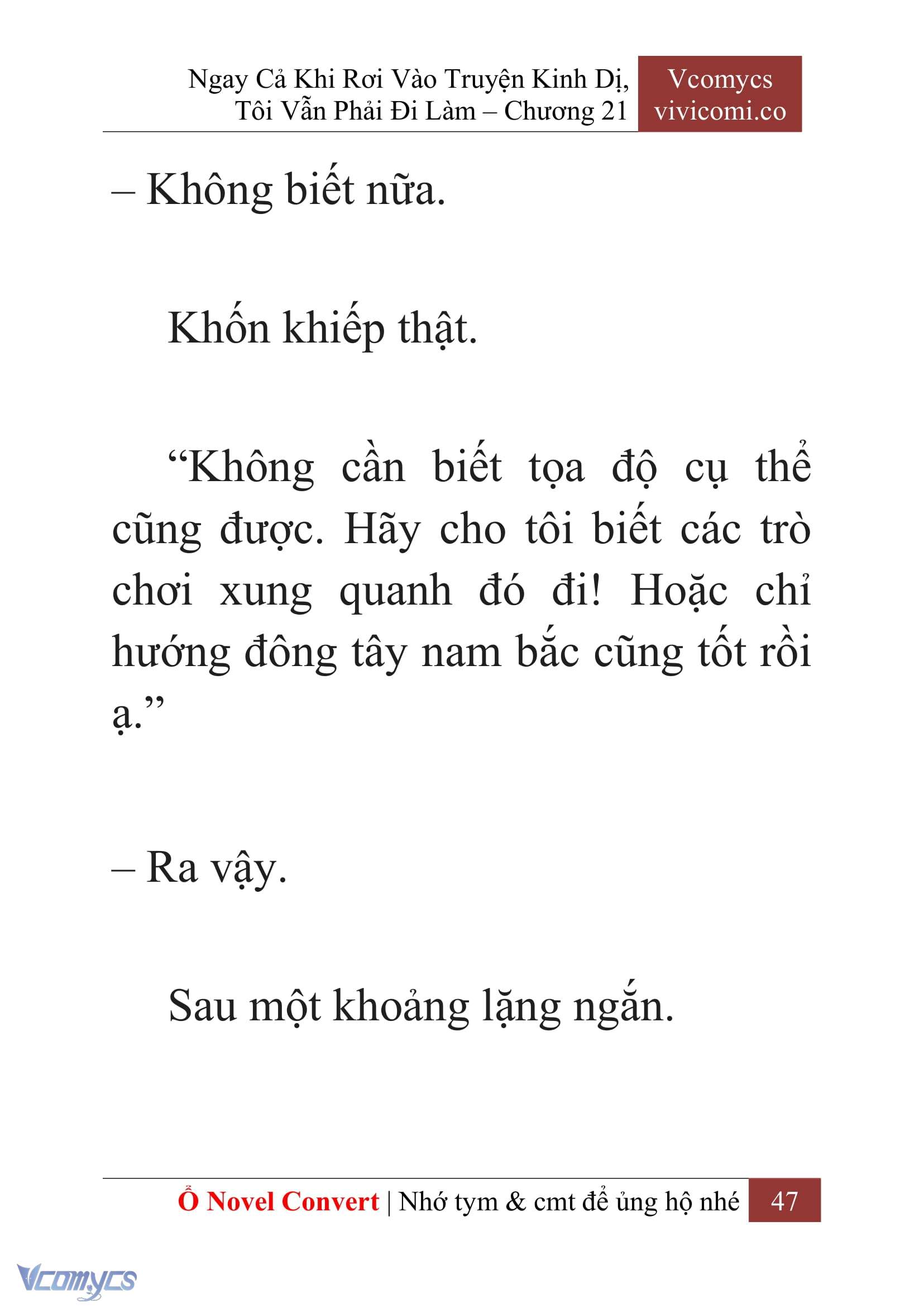 [Novel] Ngay Cả Khi Rơi Vào Truyện Kinh Dị, Tôi Vẫn Phải Đi Làm Chap 21 - Next Chap 22