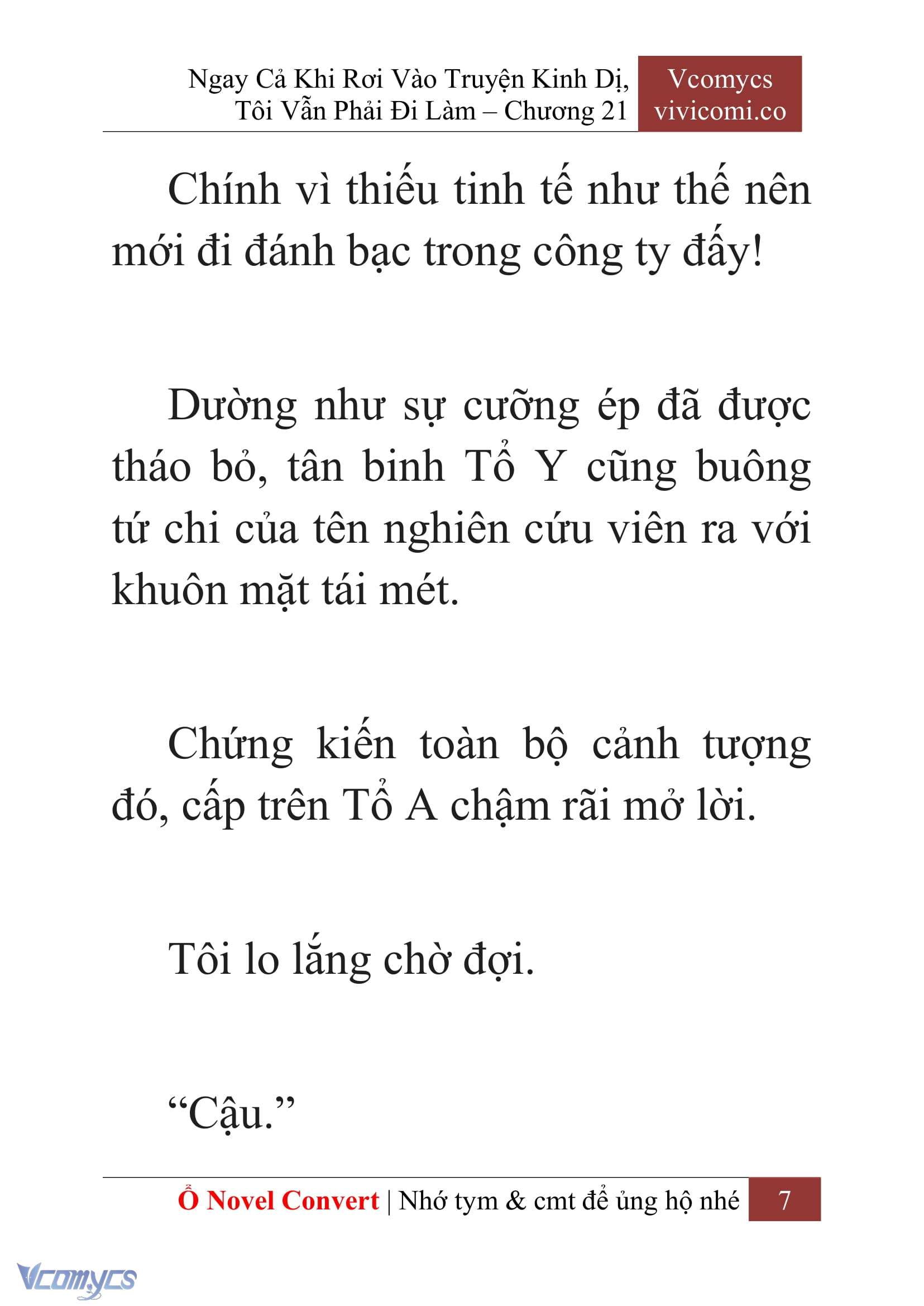 [Novel] Ngay Cả Khi Rơi Vào Truyện Kinh Dị, Tôi Vẫn Phải Đi Làm Chap 21 - Next Chap 22