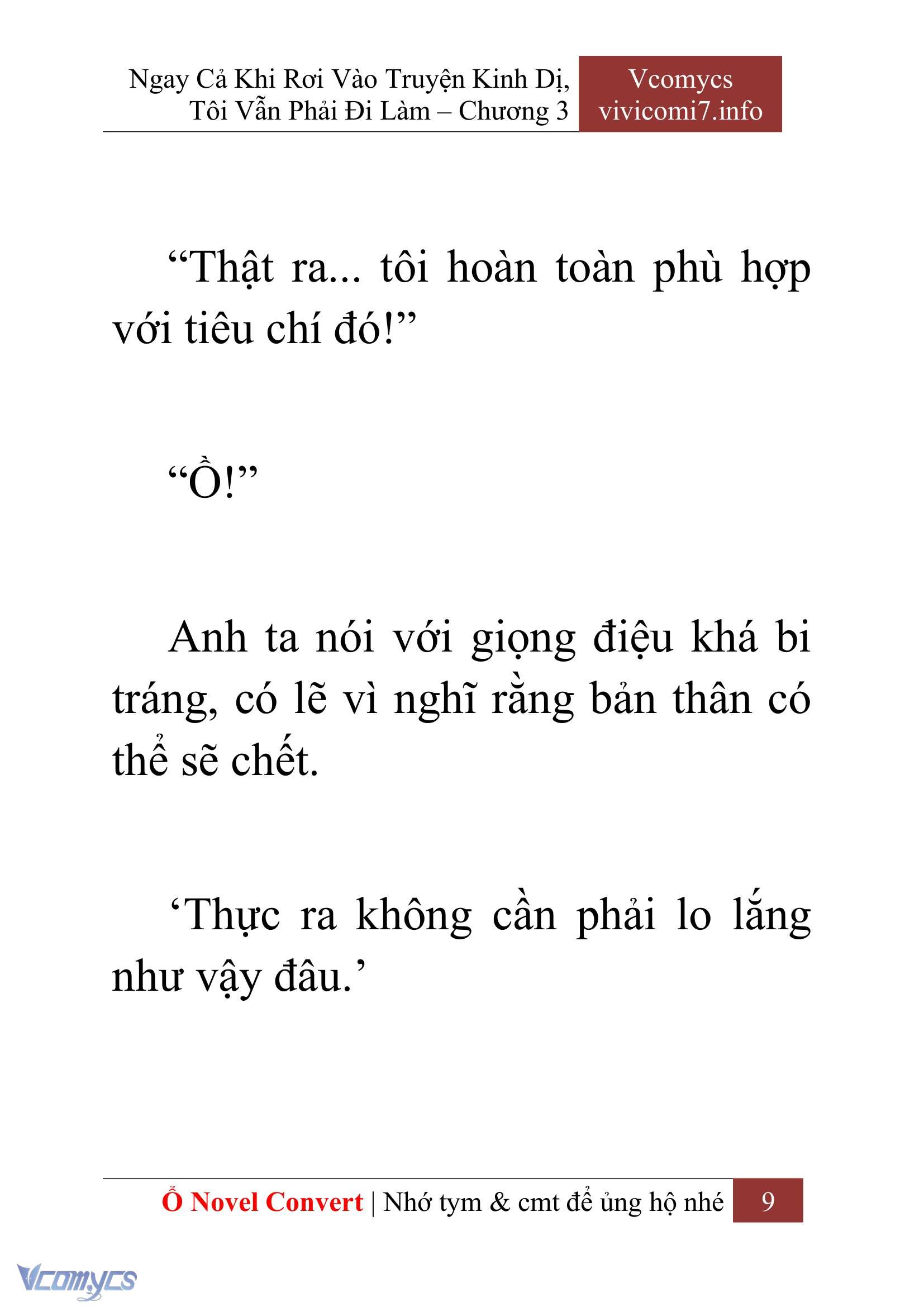 [Novel] Ngay Cả Khi Rơi Vào Truyện Kinh Dị, Tôi Vẫn Phải Đi Làm Chap 3 - Next Chap 4