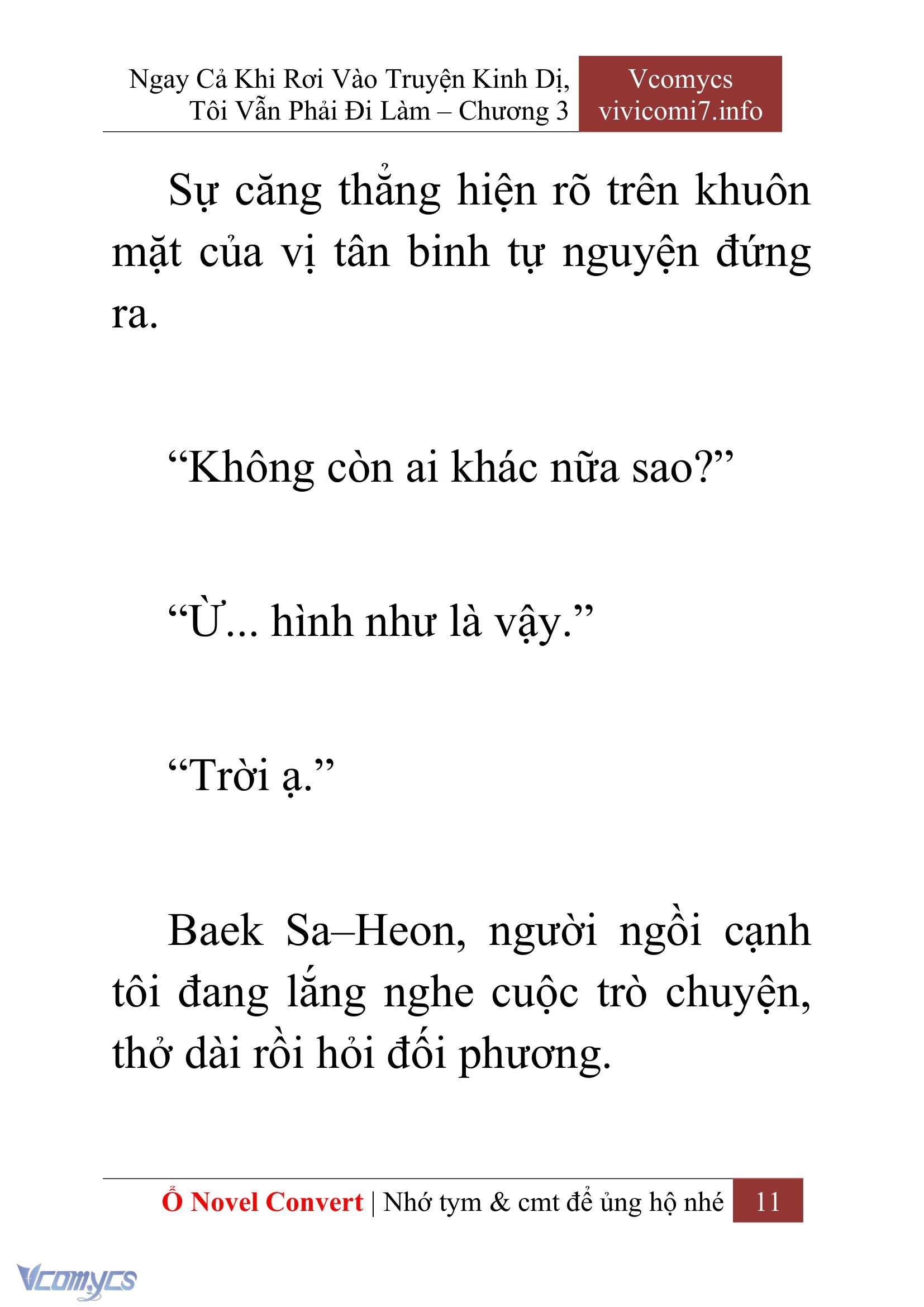 [Novel] Ngay Cả Khi Rơi Vào Truyện Kinh Dị, Tôi Vẫn Phải Đi Làm Chap 3 - Next Chap 4