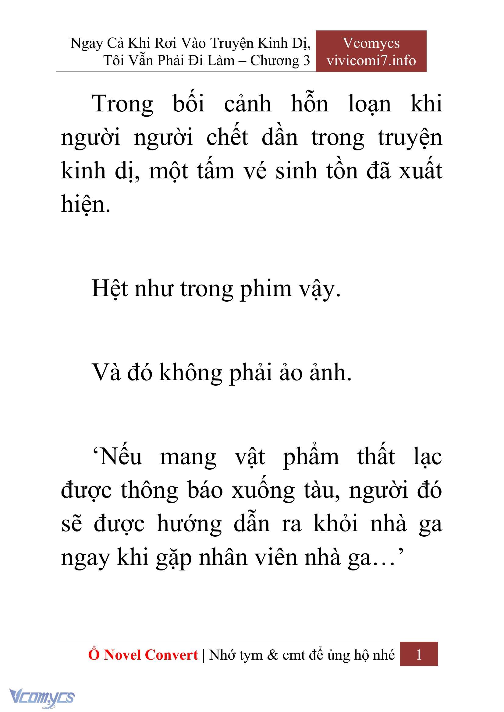 [Novel] Ngay Cả Khi Rơi Vào Truyện Kinh Dị, Tôi Vẫn Phải Đi Làm Chap 3 - Next Chap 4