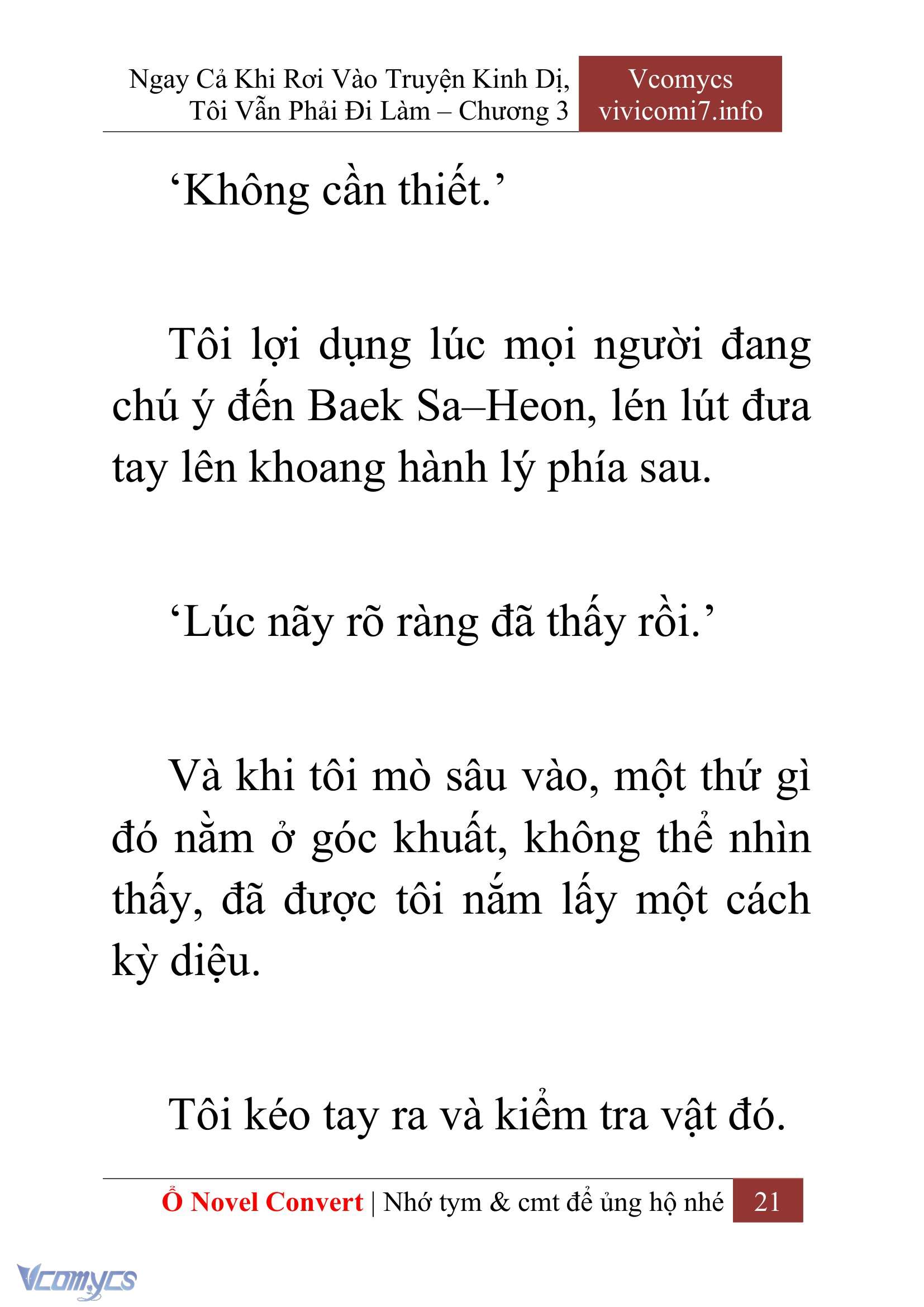 [Novel] Ngay Cả Khi Rơi Vào Truyện Kinh Dị, Tôi Vẫn Phải Đi Làm Chap 3 - Next Chap 4