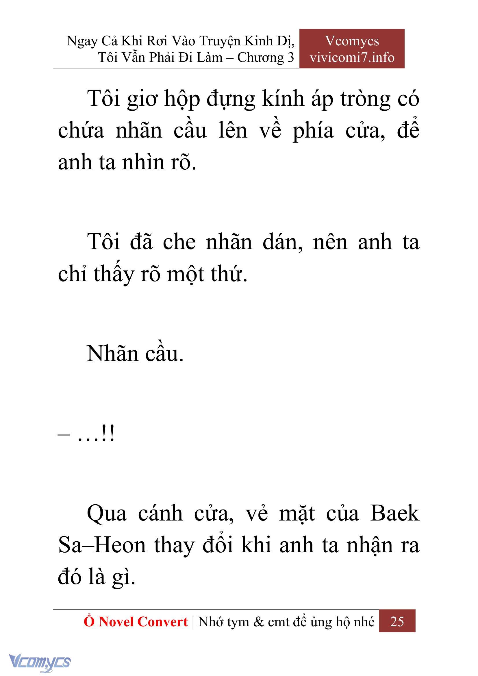 [Novel] Ngay Cả Khi Rơi Vào Truyện Kinh Dị, Tôi Vẫn Phải Đi Làm Chap 3 - Next Chap 4