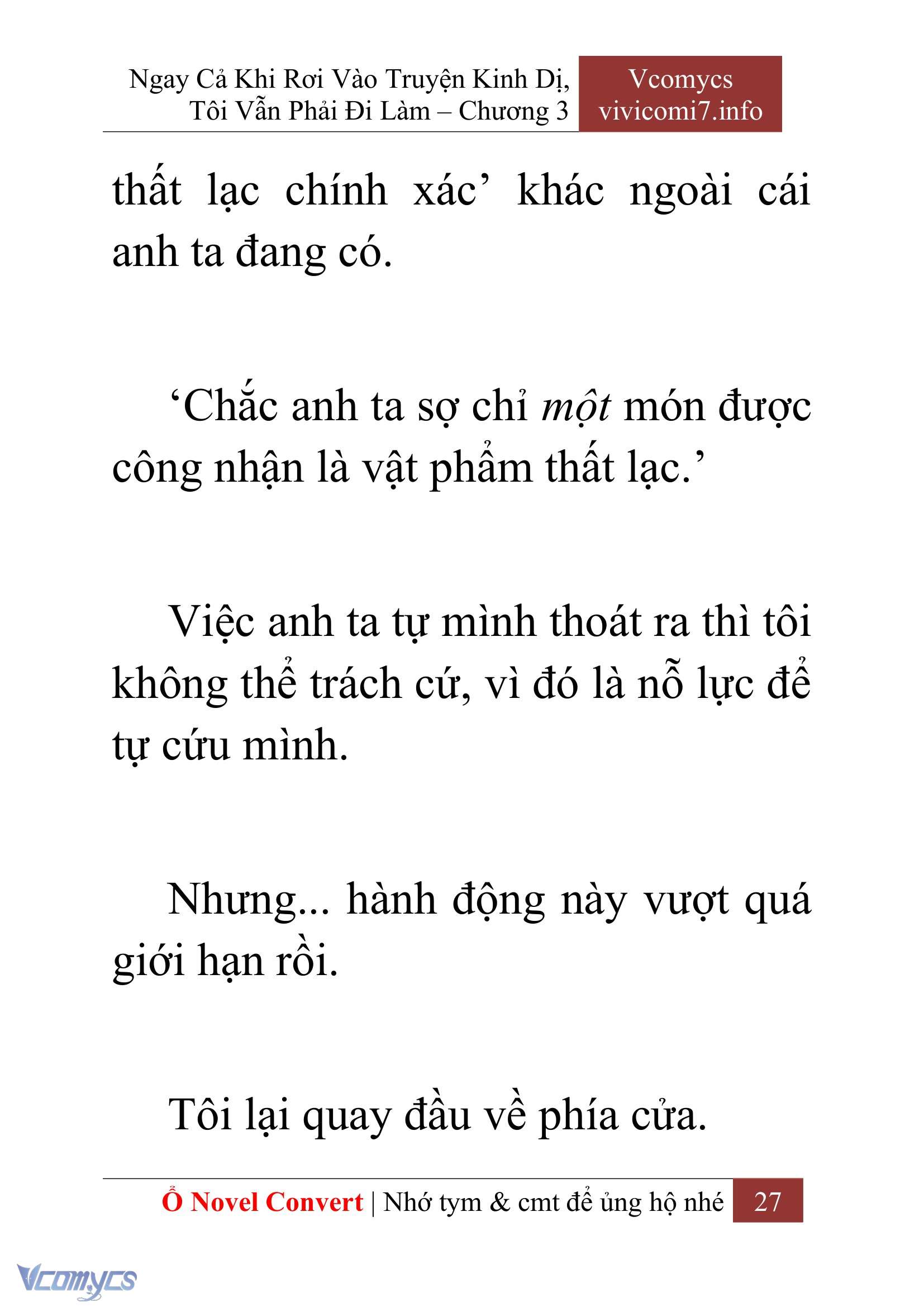 [Novel] Ngay Cả Khi Rơi Vào Truyện Kinh Dị, Tôi Vẫn Phải Đi Làm Chap 3 - Next Chap 4