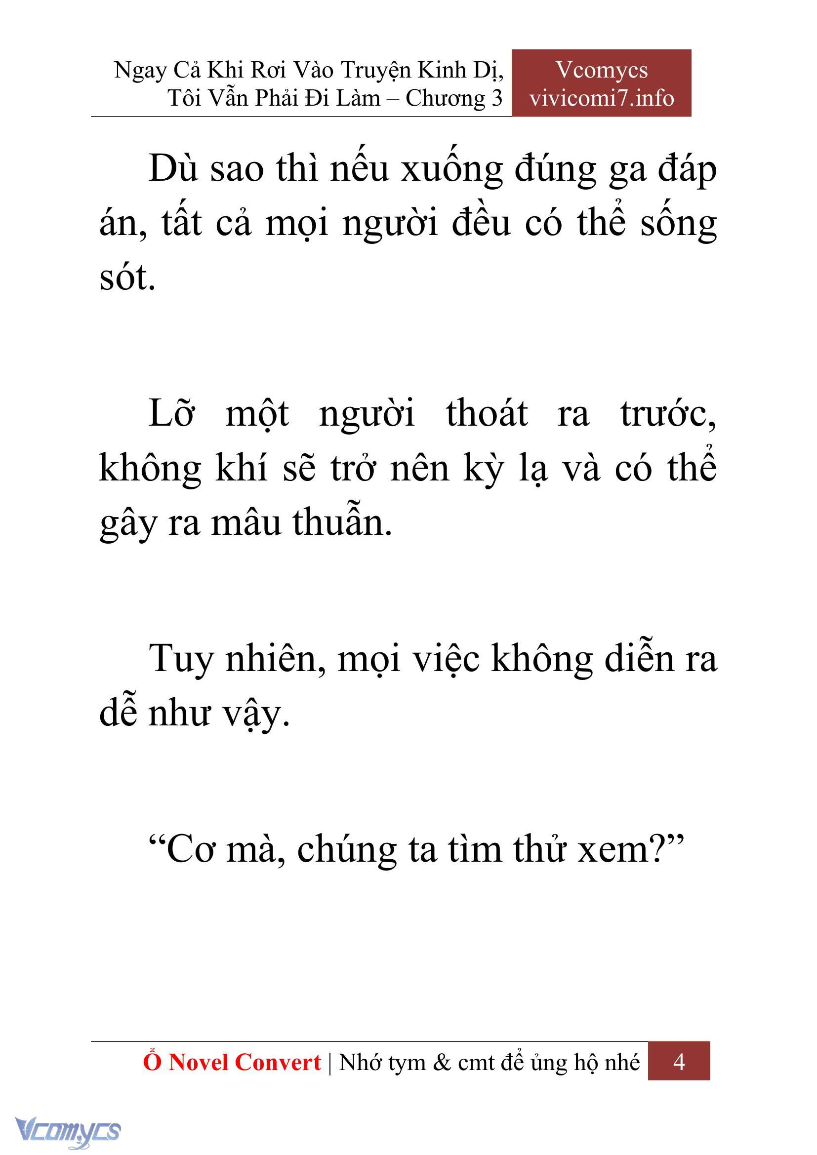 [Novel] Ngay Cả Khi Rơi Vào Truyện Kinh Dị, Tôi Vẫn Phải Đi Làm Chap 3 - Next Chap 4