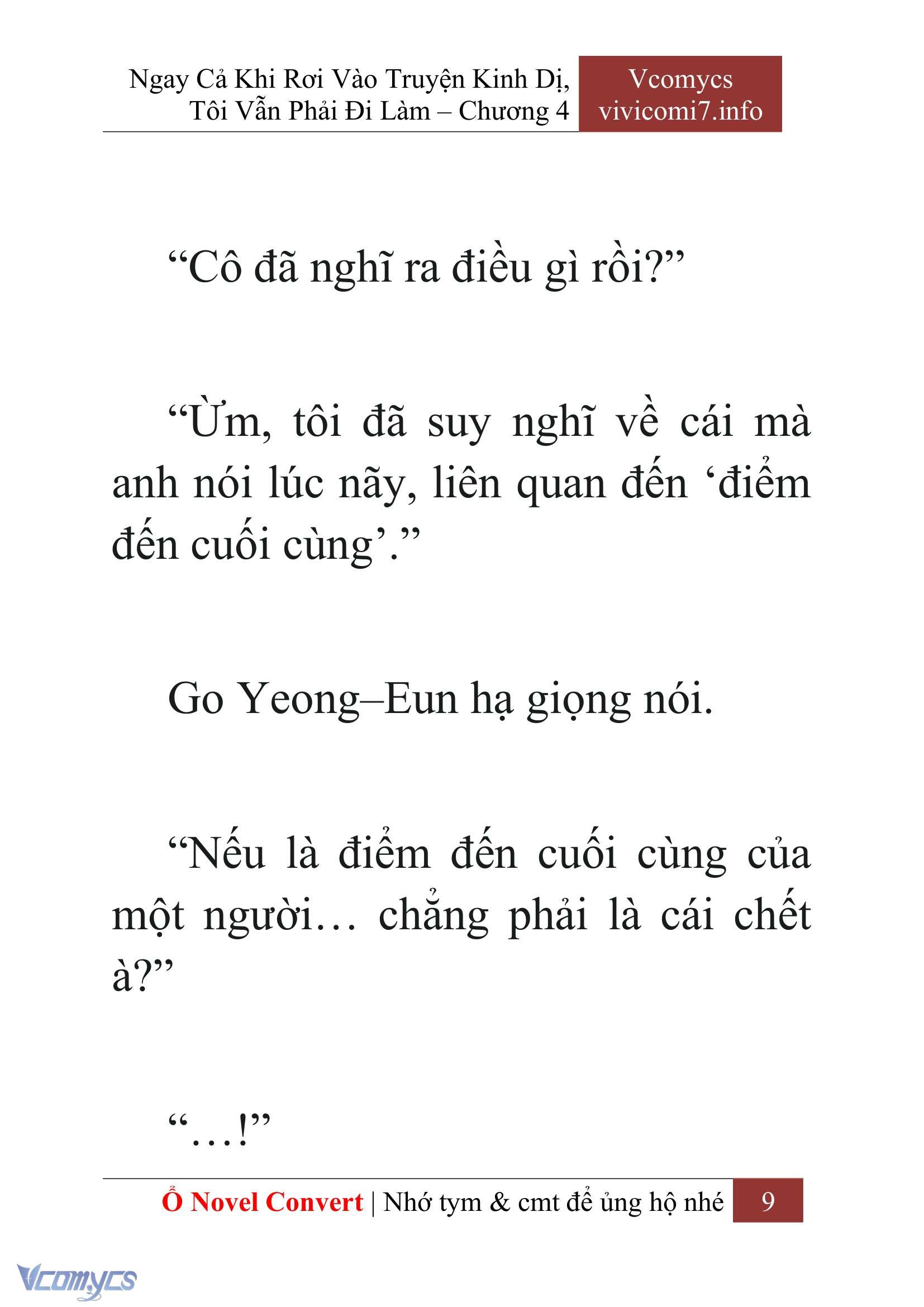 [Novel] Ngay Cả Khi Rơi Vào Truyện Kinh Dị, Tôi Vẫn Phải Đi Làm Chap 4 - Next Chap 5