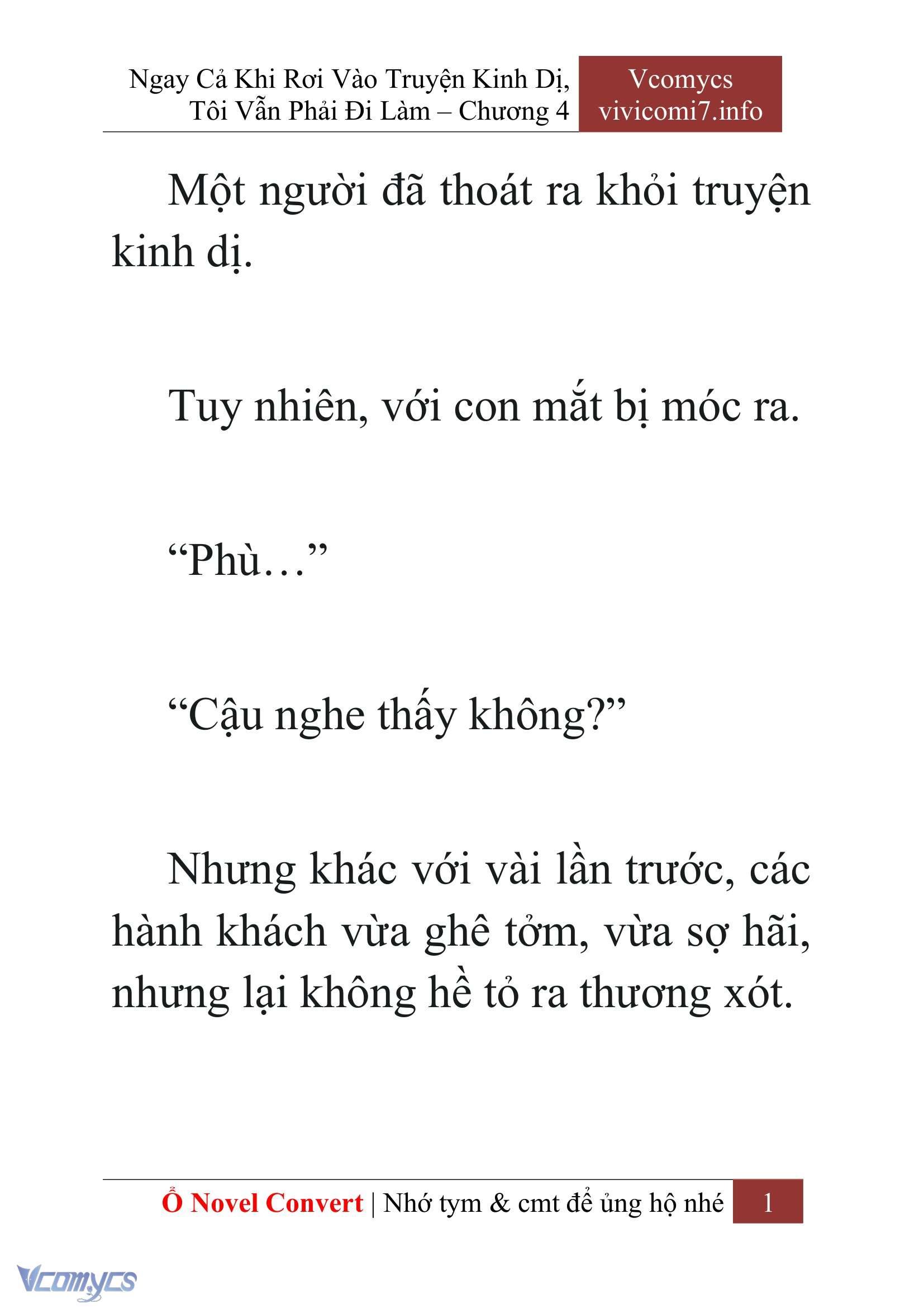 [Novel] Ngay Cả Khi Rơi Vào Truyện Kinh Dị, Tôi Vẫn Phải Đi Làm Chap 4 - Next Chap 5