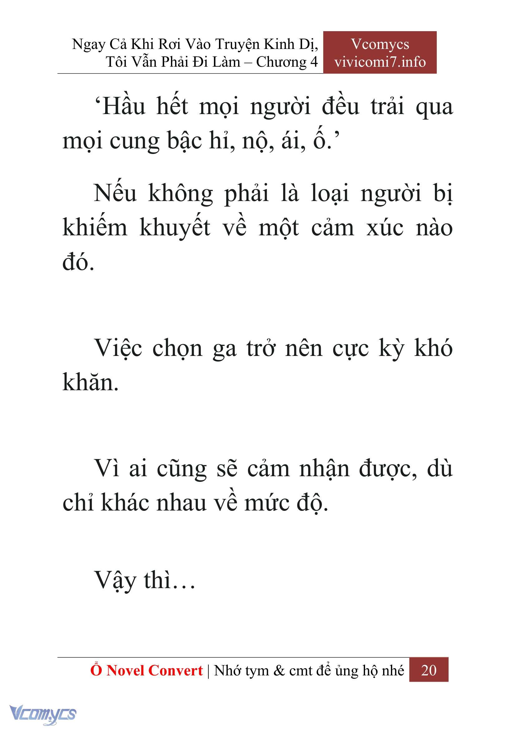 [Novel] Ngay Cả Khi Rơi Vào Truyện Kinh Dị, Tôi Vẫn Phải Đi Làm Chap 4 - Next Chap 5