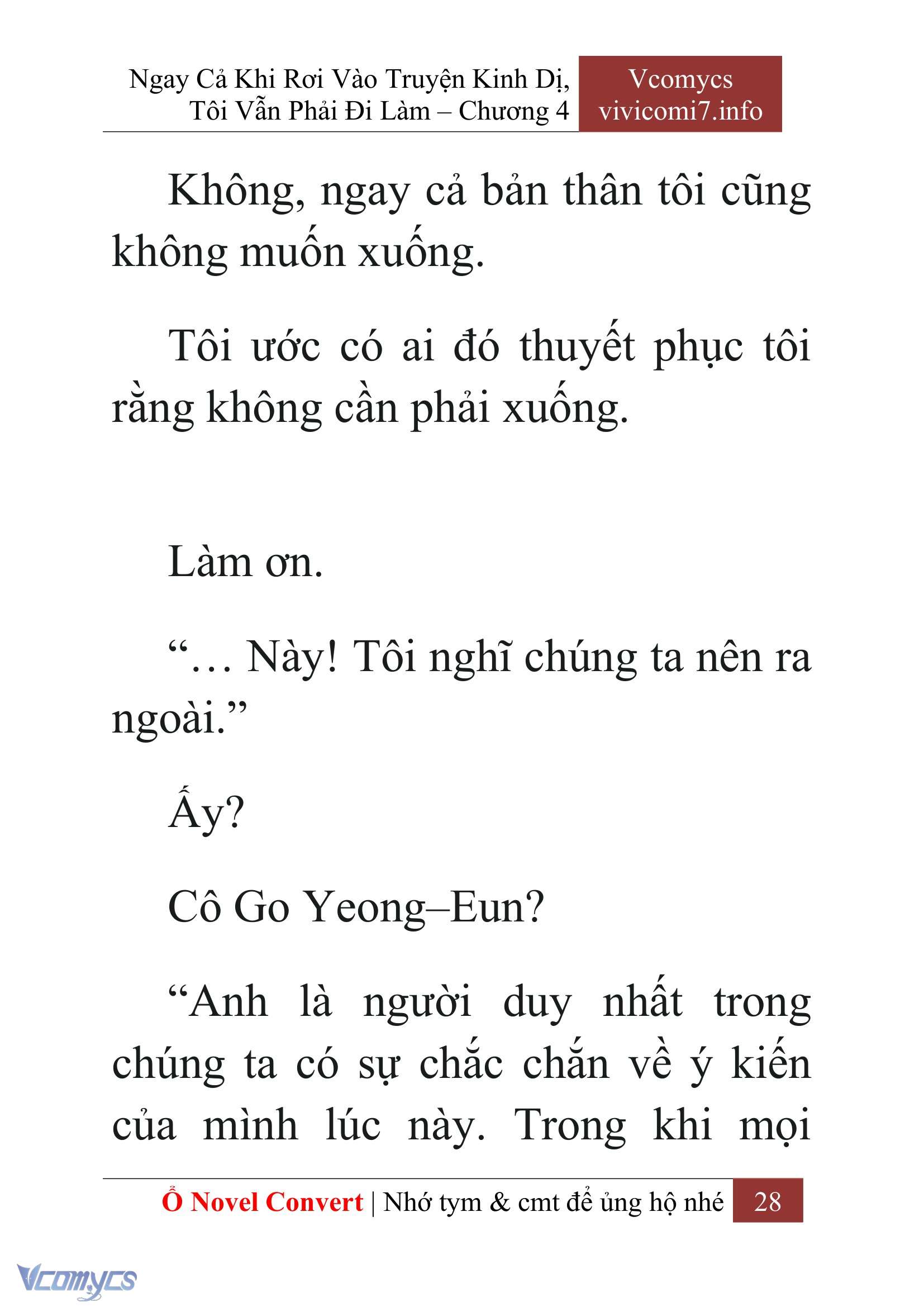 [Novel] Ngay Cả Khi Rơi Vào Truyện Kinh Dị, Tôi Vẫn Phải Đi Làm Chap 4 - Next Chap 5