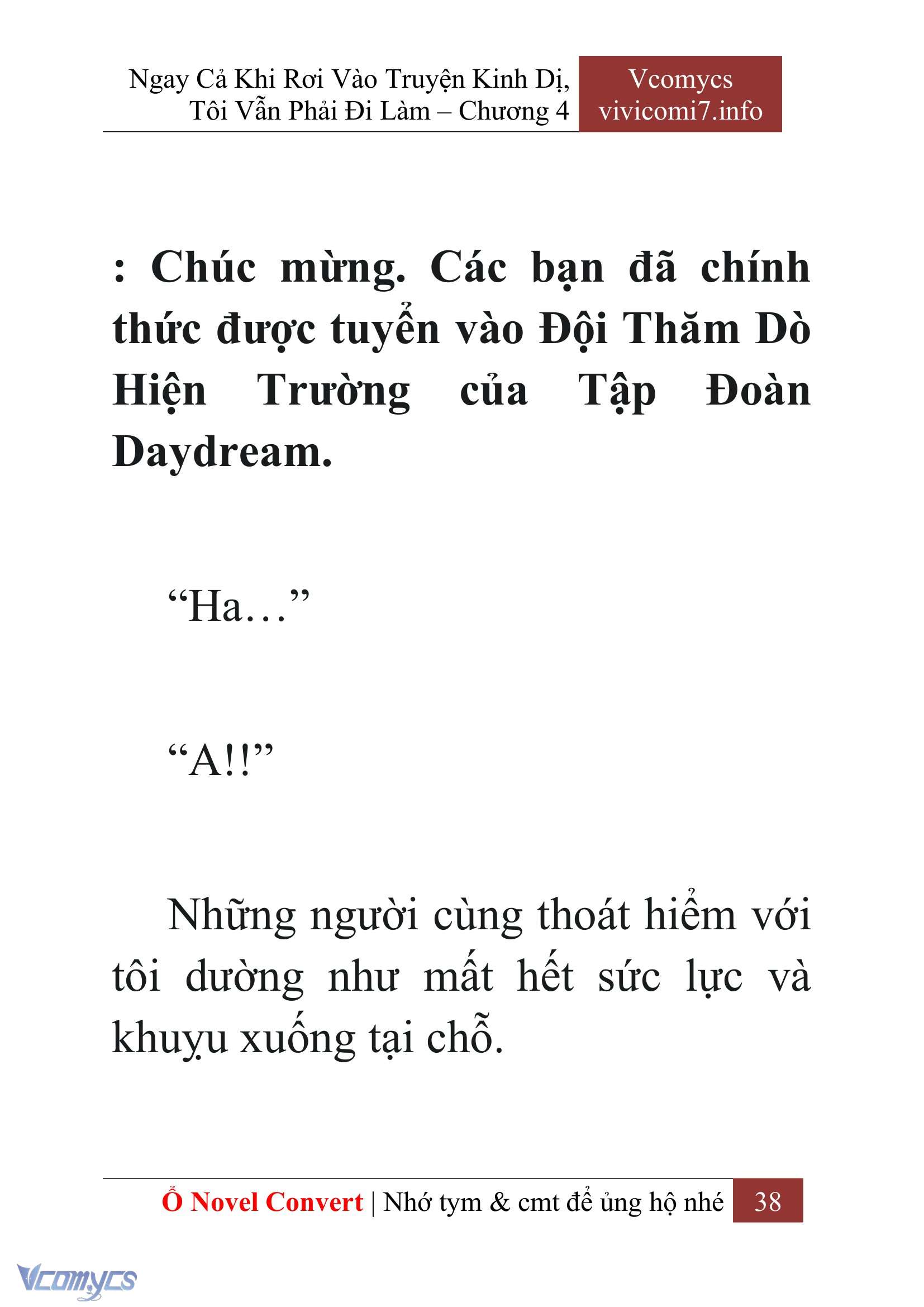 [Novel] Ngay Cả Khi Rơi Vào Truyện Kinh Dị, Tôi Vẫn Phải Đi Làm Chap 4 - Next Chap 5