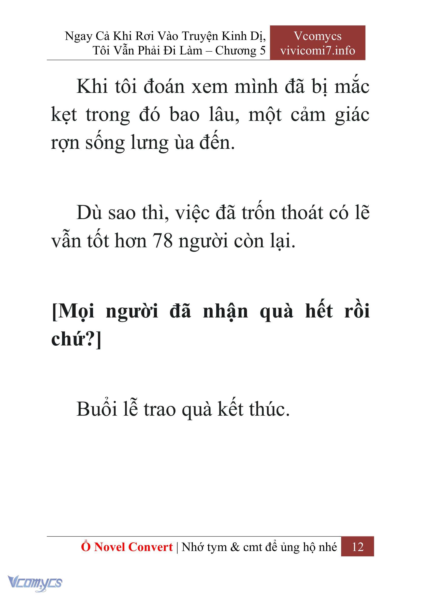 [Novel] Ngay Cả Khi Rơi Vào Truyện Kinh Dị, Tôi Vẫn Phải Đi Làm Chap 5 - Next Chap 6