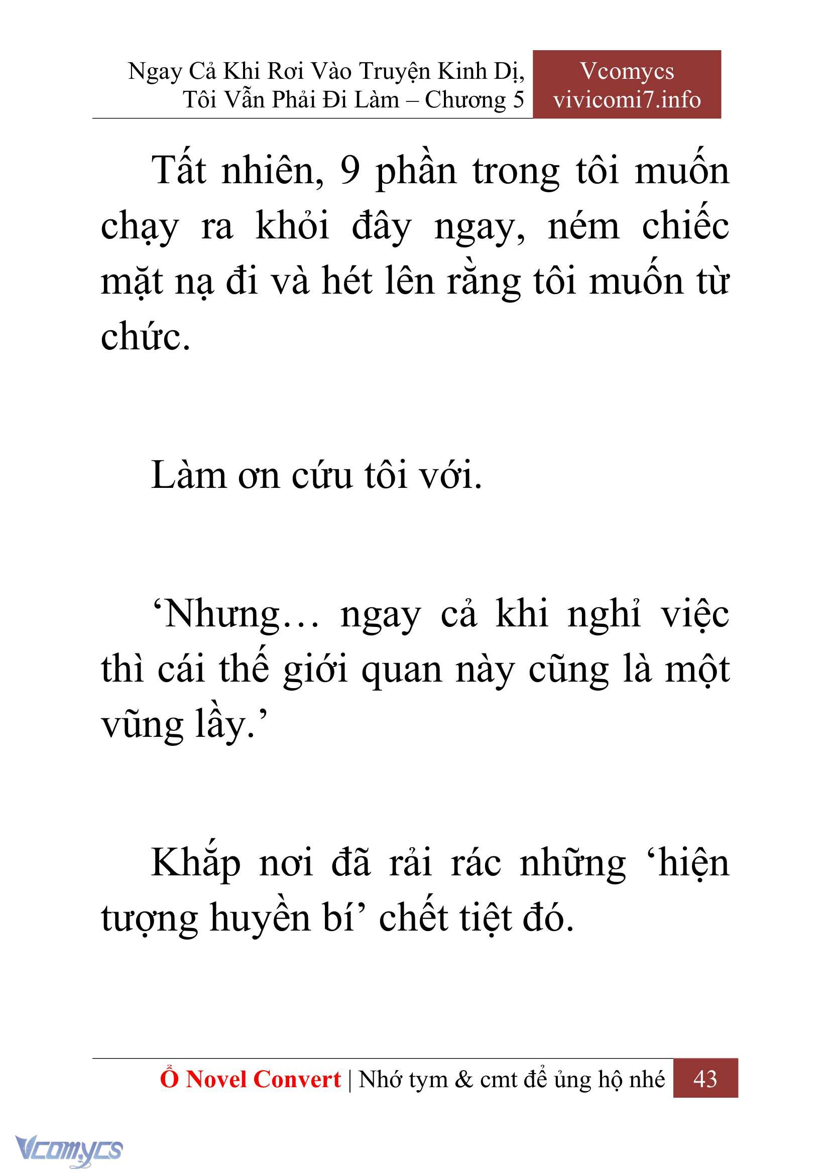 [Novel] Ngay Cả Khi Rơi Vào Truyện Kinh Dị, Tôi Vẫn Phải Đi Làm Chap 5 - Next Chap 6