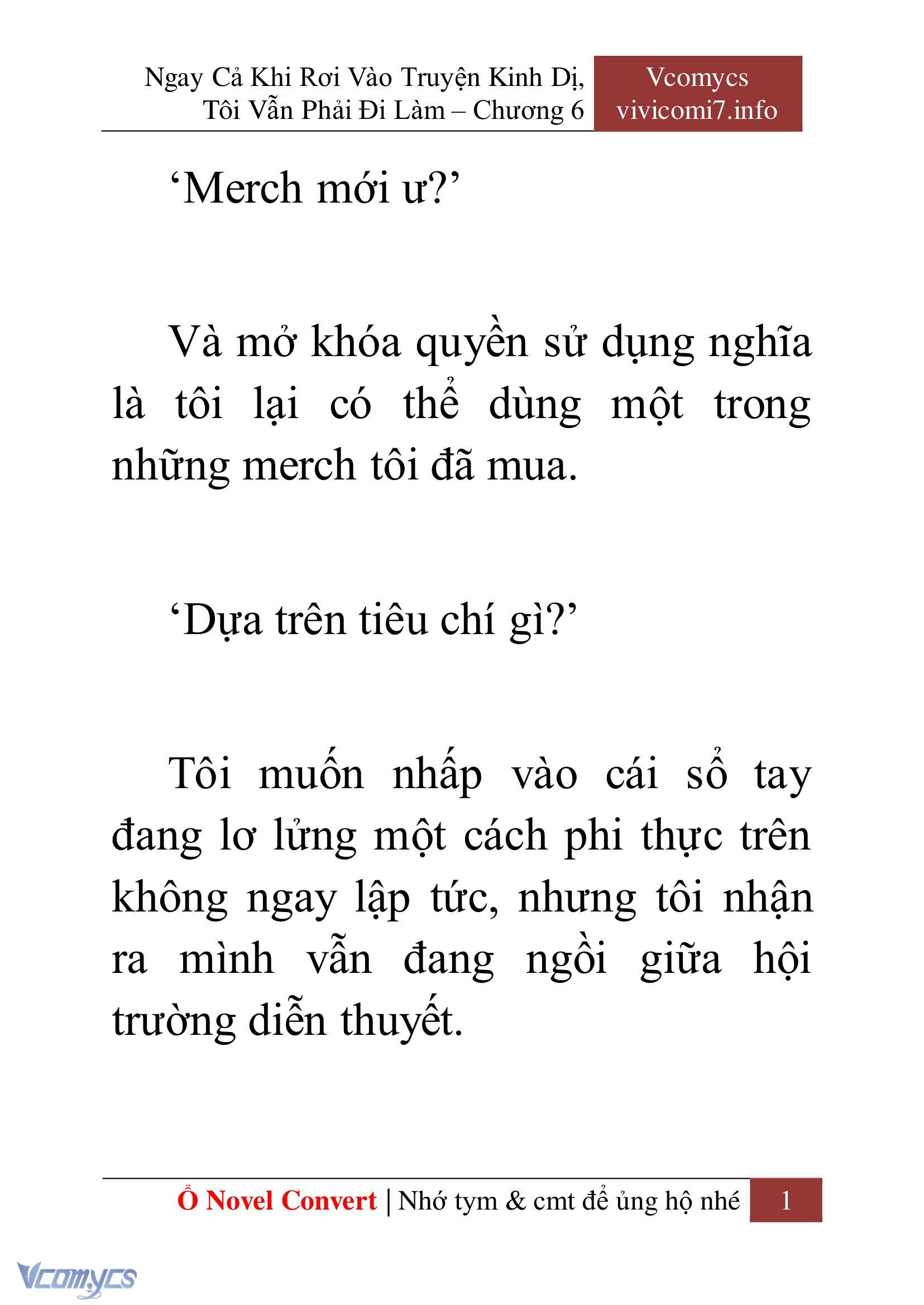 [Novel] Ngay Cả Khi Rơi Vào Truyện Kinh Dị, Tôi Vẫn Phải Đi Làm Chap 6 - Next Chap 7
