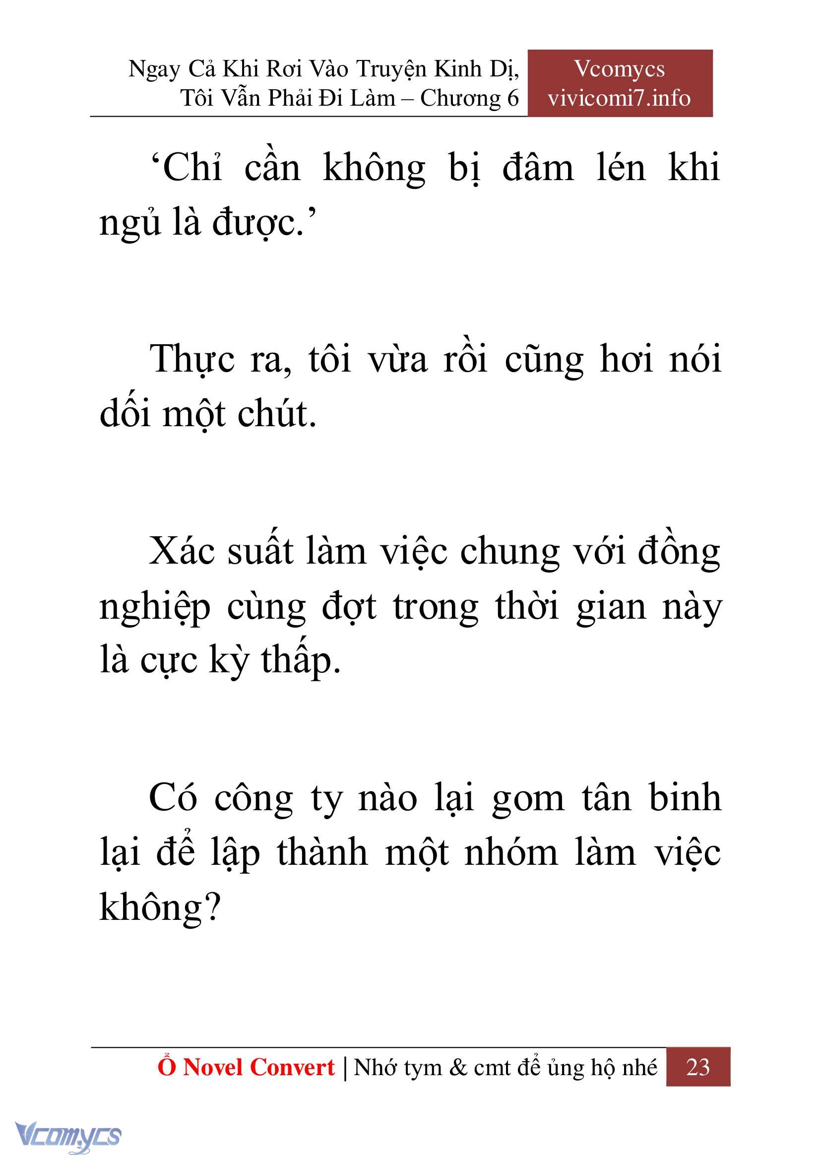 [Novel] Ngay Cả Khi Rơi Vào Truyện Kinh Dị, Tôi Vẫn Phải Đi Làm Chap 6 - Next Chap 7
