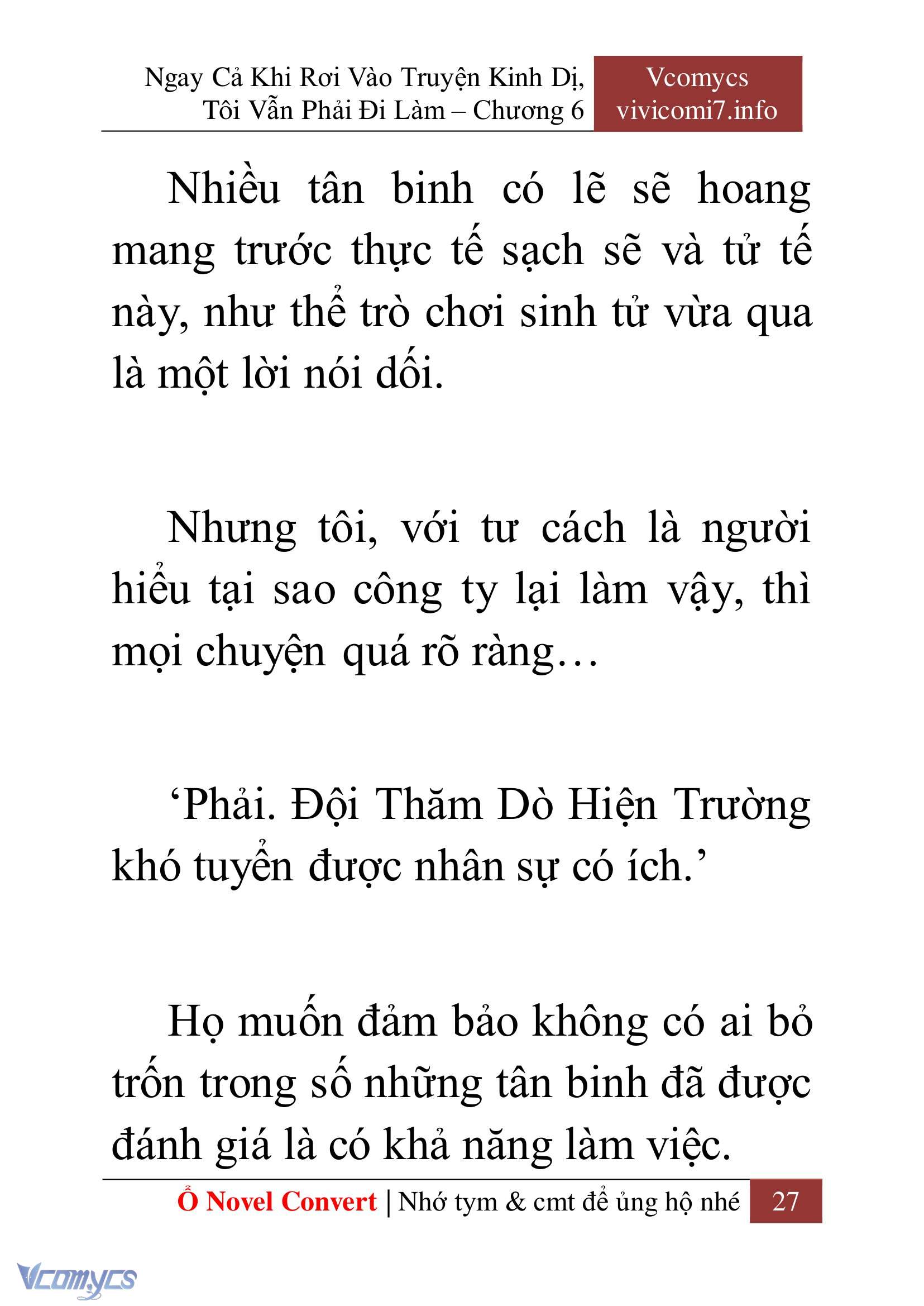 [Novel] Ngay Cả Khi Rơi Vào Truyện Kinh Dị, Tôi Vẫn Phải Đi Làm Chap 6 - Next Chap 7