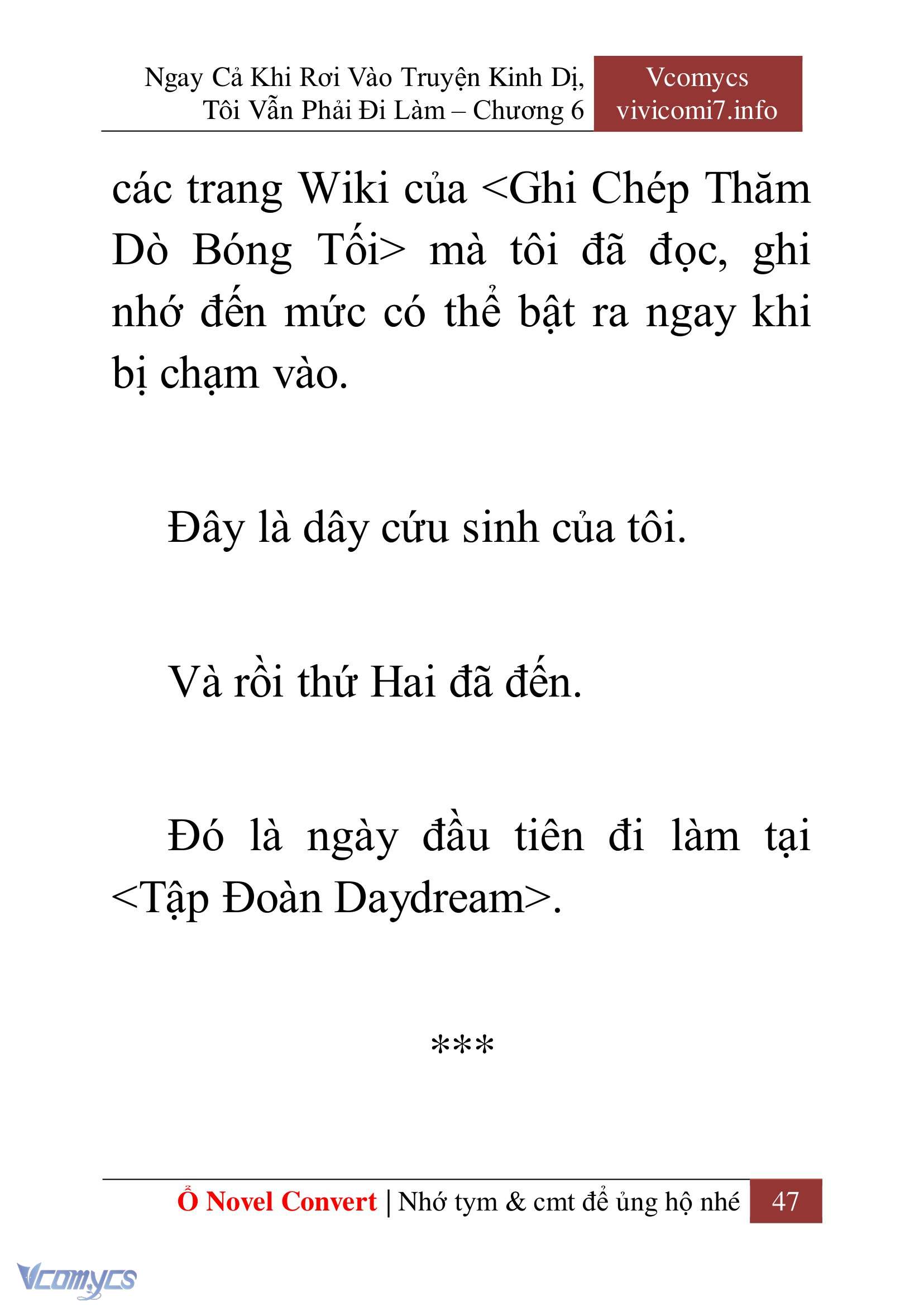 [Novel] Ngay Cả Khi Rơi Vào Truyện Kinh Dị, Tôi Vẫn Phải Đi Làm Chap 6 - Next Chap 7