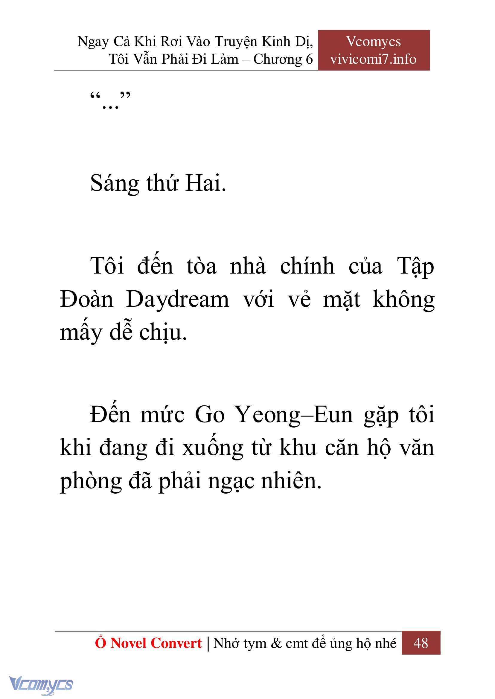 [Novel] Ngay Cả Khi Rơi Vào Truyện Kinh Dị, Tôi Vẫn Phải Đi Làm Chap 6 - Next Chap 7