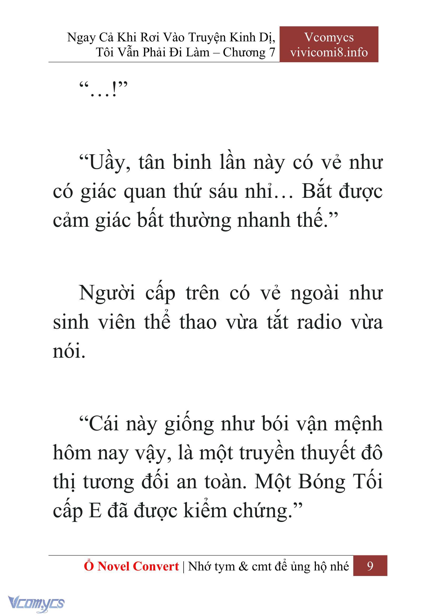 [Novel] Ngay Cả Khi Rơi Vào Truyện Kinh Dị, Tôi Vẫn Phải Đi Làm Chap 7 - Next Chap 8