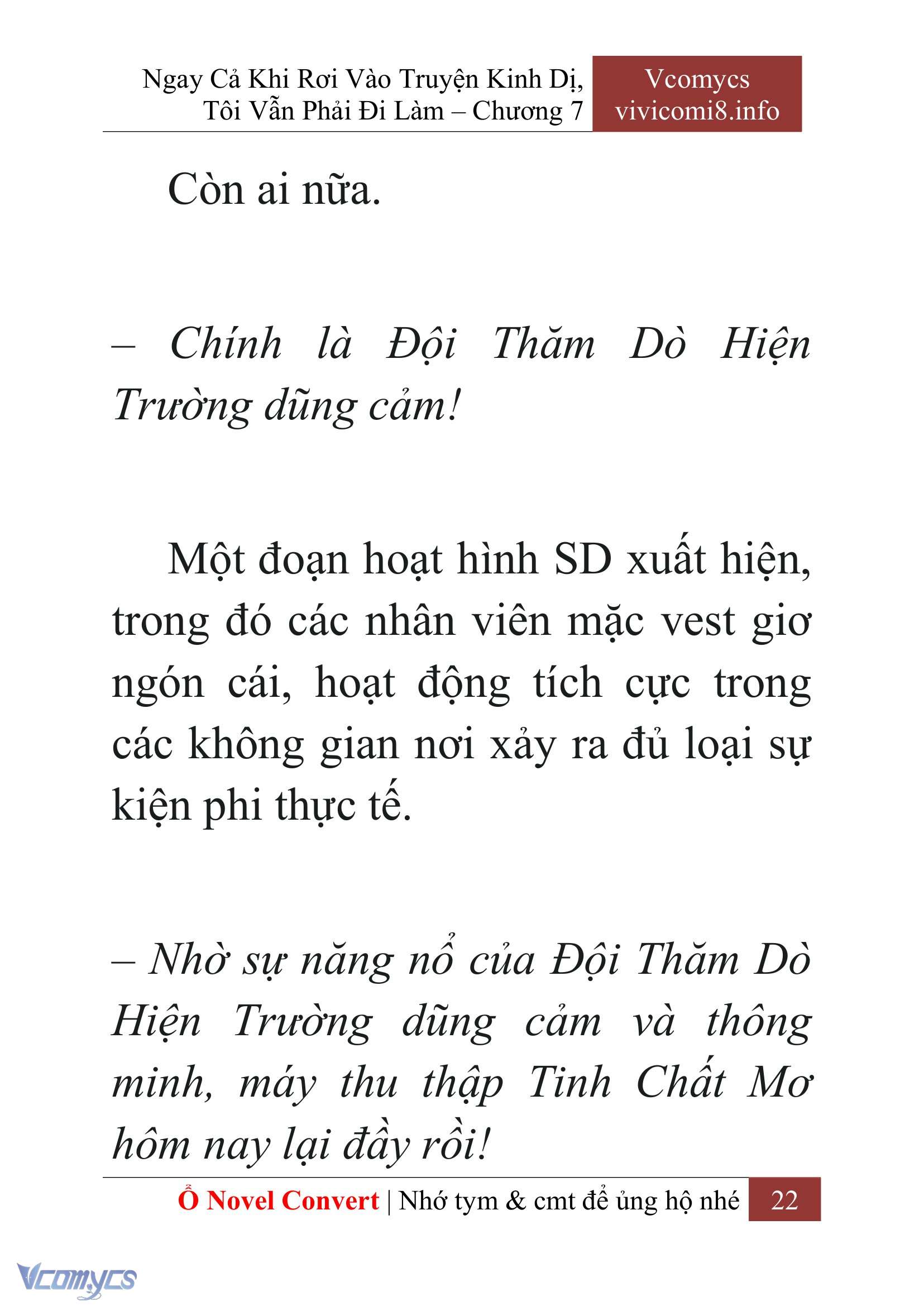 [Novel] Ngay Cả Khi Rơi Vào Truyện Kinh Dị, Tôi Vẫn Phải Đi Làm Chap 7 - Next Chap 8