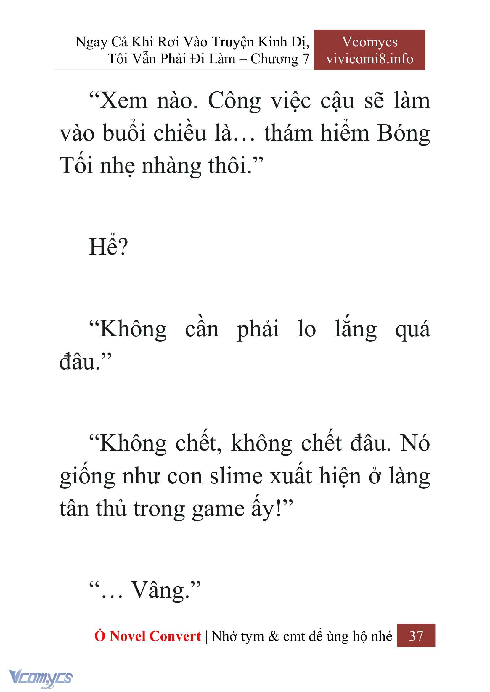 [Novel] Ngay Cả Khi Rơi Vào Truyện Kinh Dị, Tôi Vẫn Phải Đi Làm Chap 7 - Next Chap 8