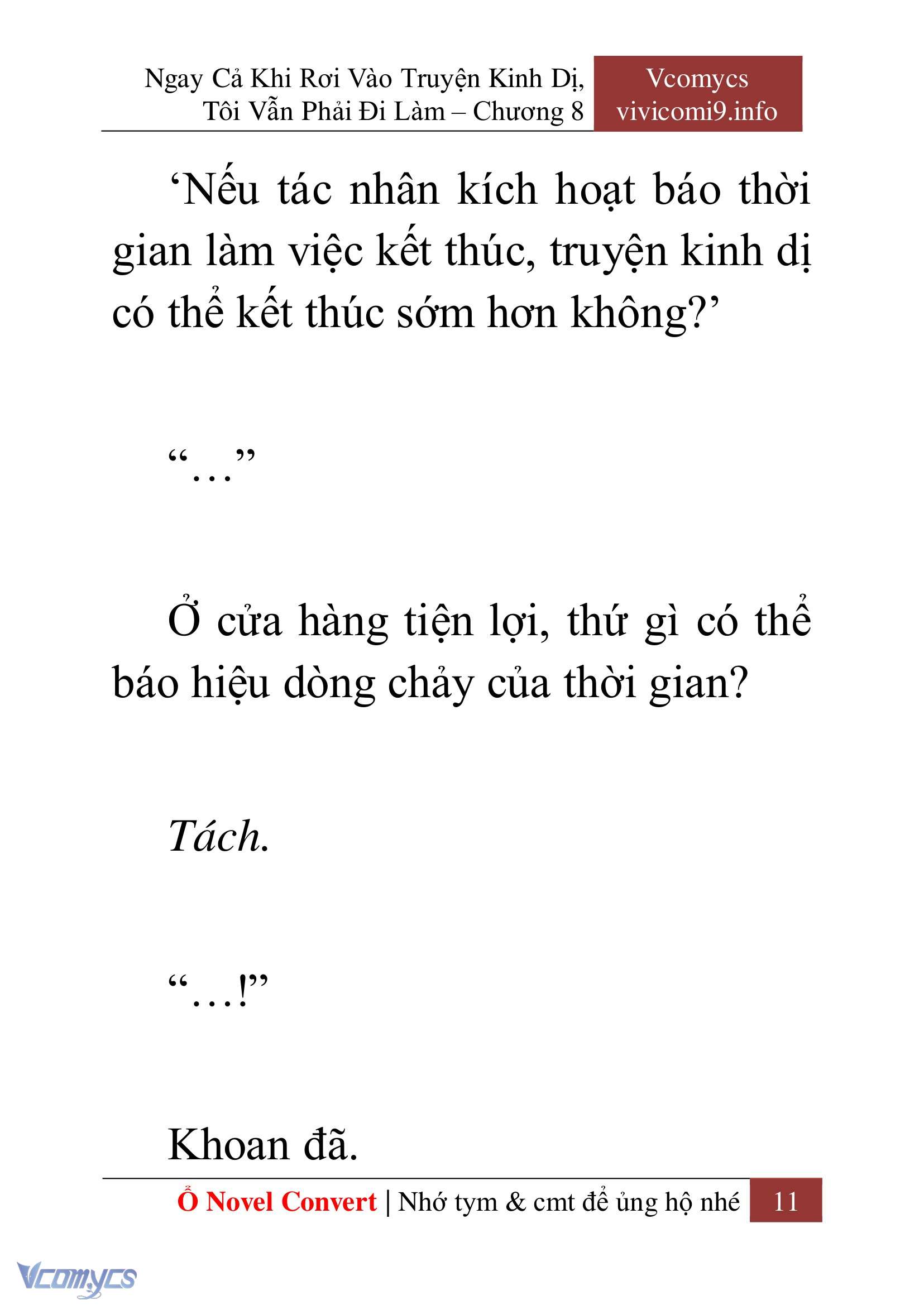 [Novel] Ngay Cả Khi Rơi Vào Truyện Kinh Dị, Tôi Vẫn Phải Đi Làm Chap 8 - Next Chap 9