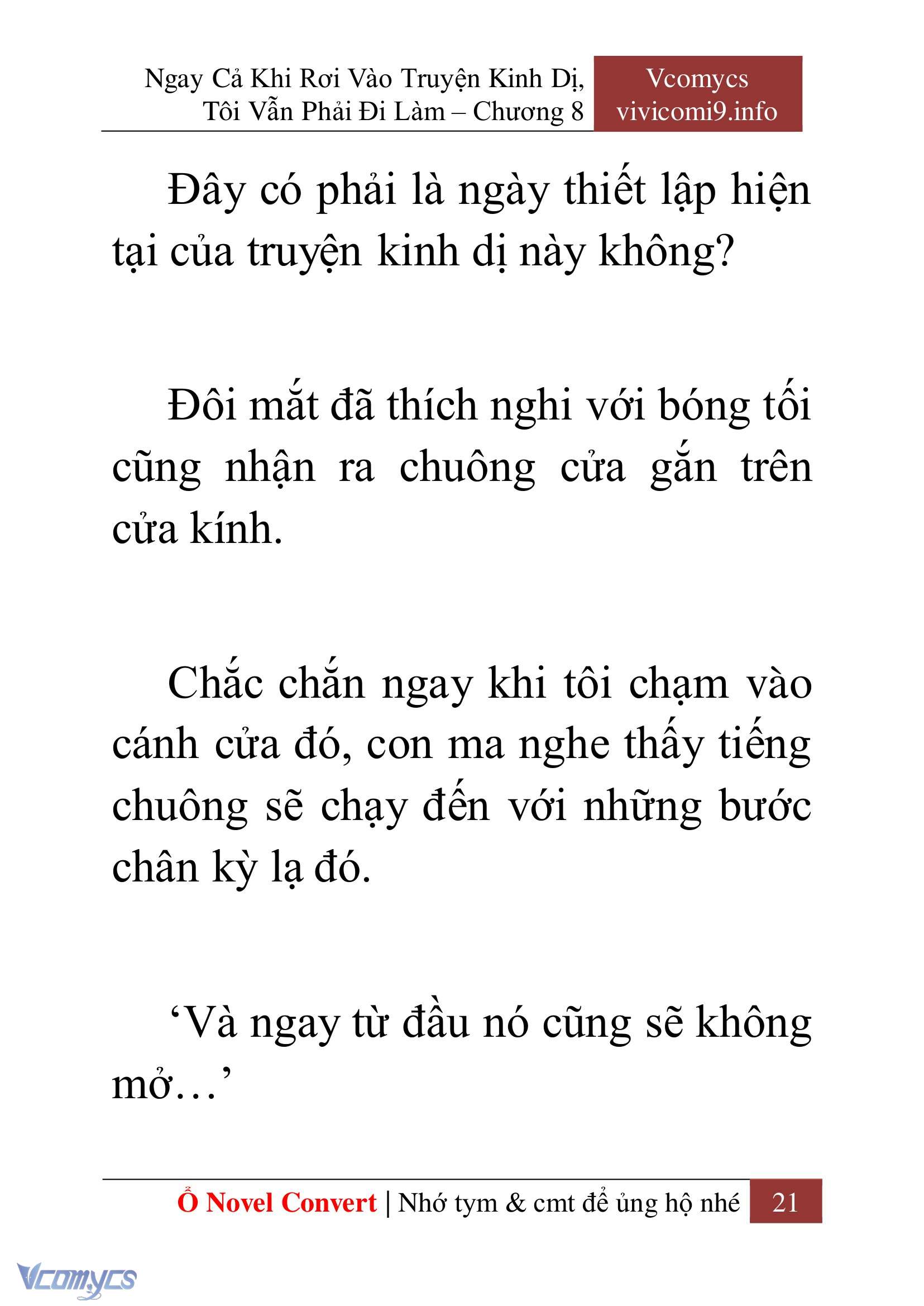 [Novel] Ngay Cả Khi Rơi Vào Truyện Kinh Dị, Tôi Vẫn Phải Đi Làm Chap 8 - Next Chap 9