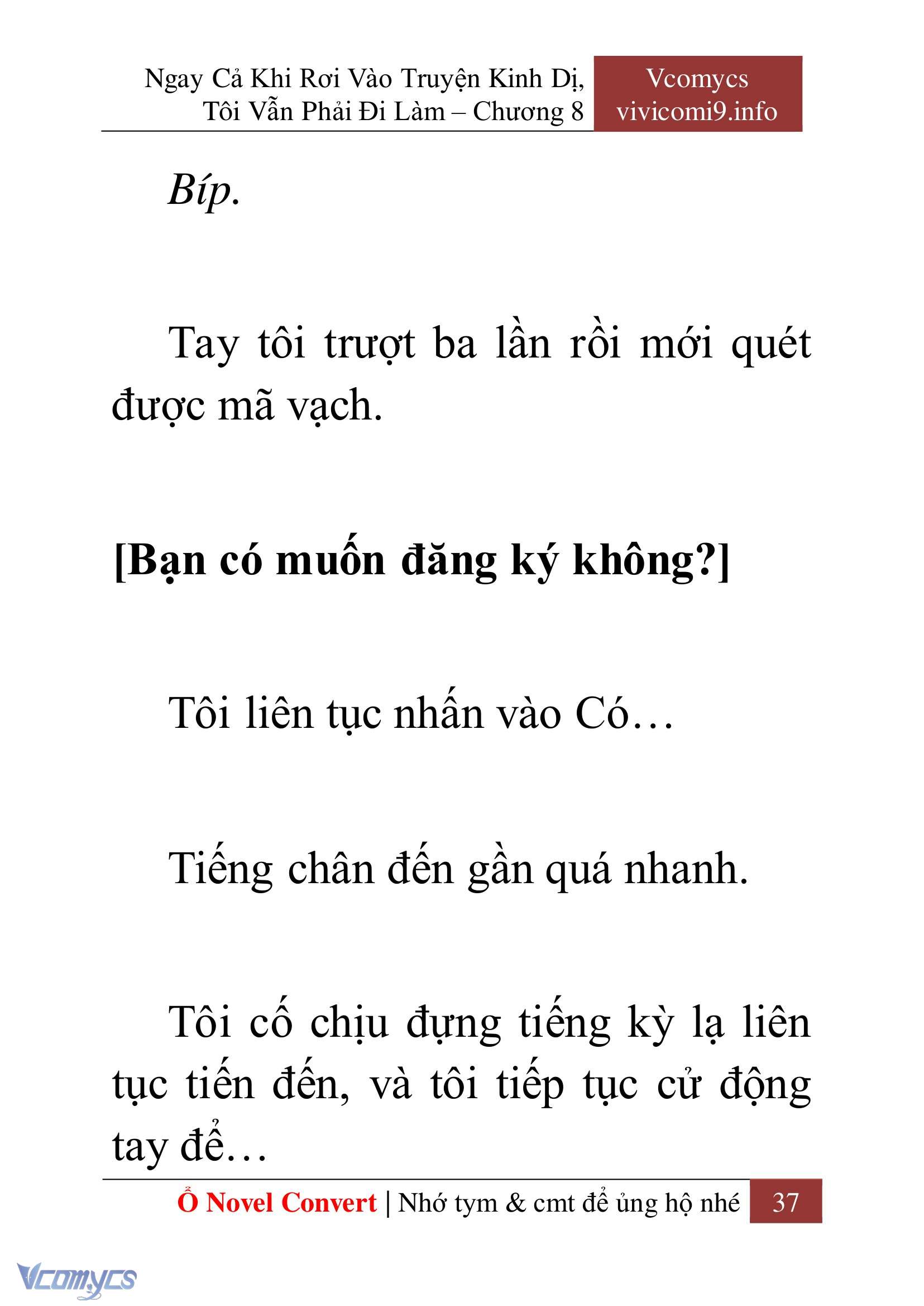 [Novel] Ngay Cả Khi Rơi Vào Truyện Kinh Dị, Tôi Vẫn Phải Đi Làm Chap 8 - Next Chap 9