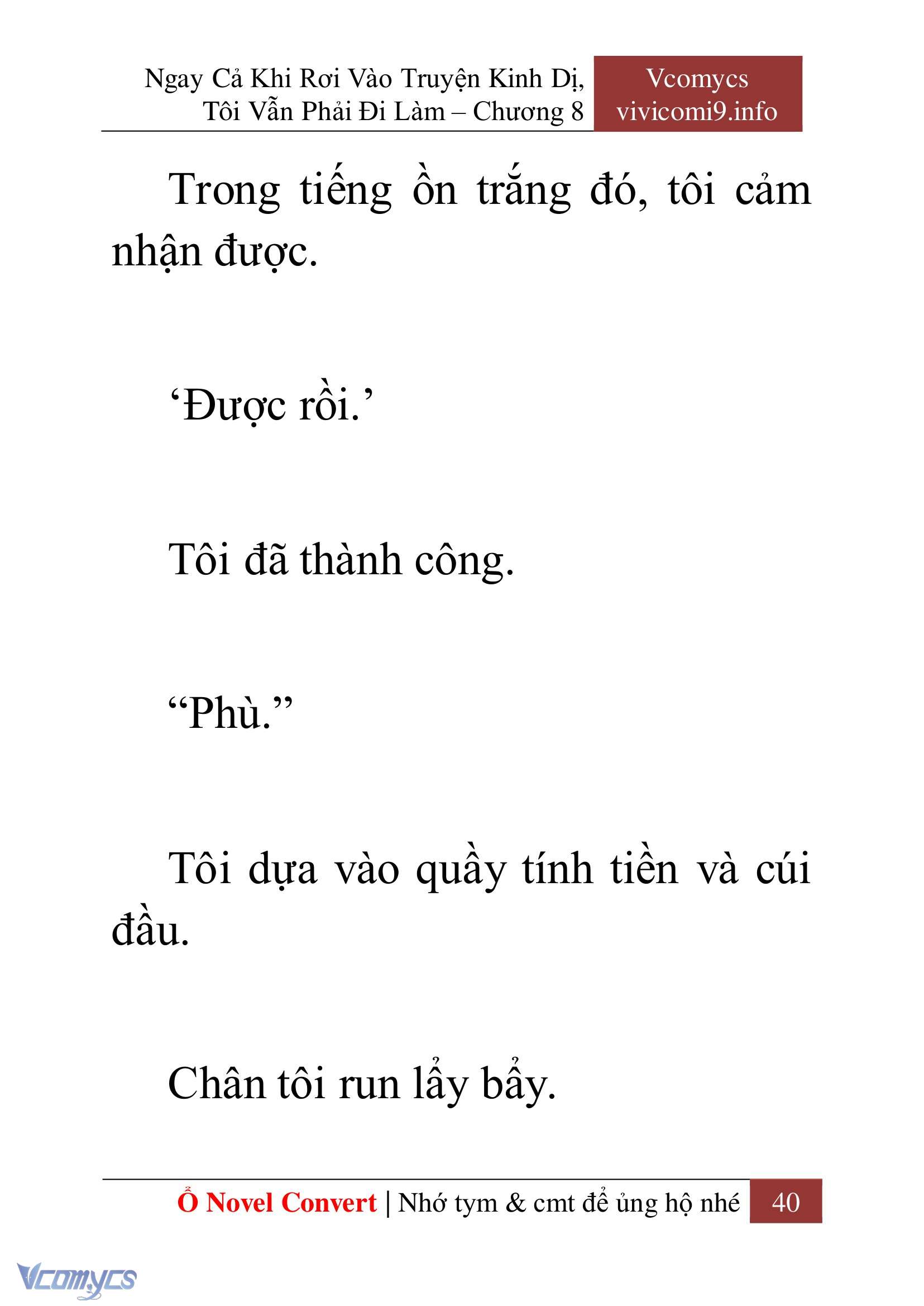 [Novel] Ngay Cả Khi Rơi Vào Truyện Kinh Dị, Tôi Vẫn Phải Đi Làm Chap 8 - Next Chap 9