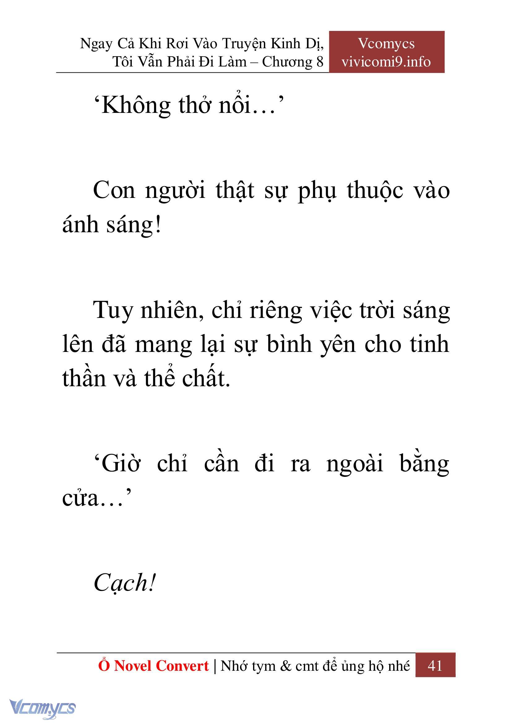 [Novel] Ngay Cả Khi Rơi Vào Truyện Kinh Dị, Tôi Vẫn Phải Đi Làm Chap 8 - Next Chap 9