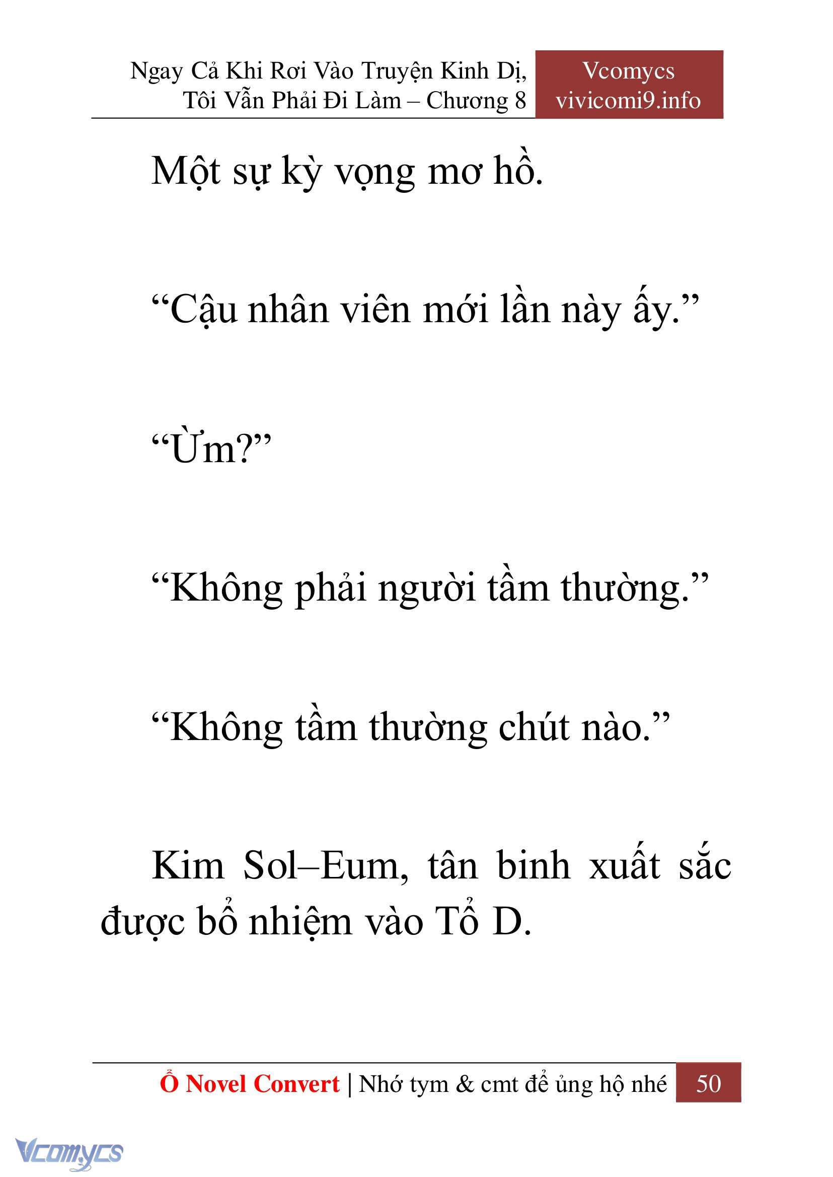 [Novel] Ngay Cả Khi Rơi Vào Truyện Kinh Dị, Tôi Vẫn Phải Đi Làm Chap 8 - Next Chap 9