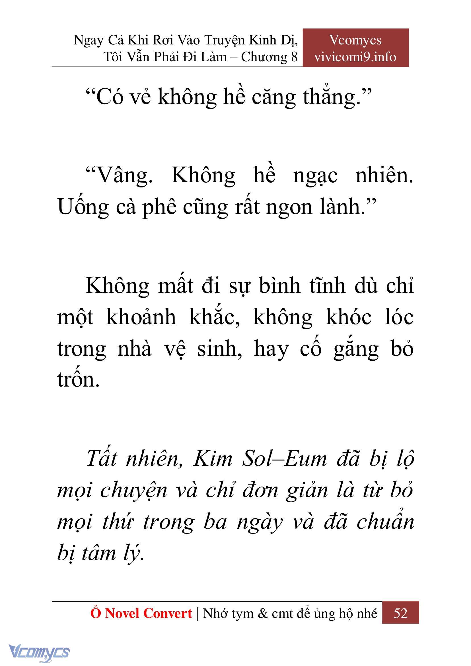 [Novel] Ngay Cả Khi Rơi Vào Truyện Kinh Dị, Tôi Vẫn Phải Đi Làm Chap 8 - Next Chap 9