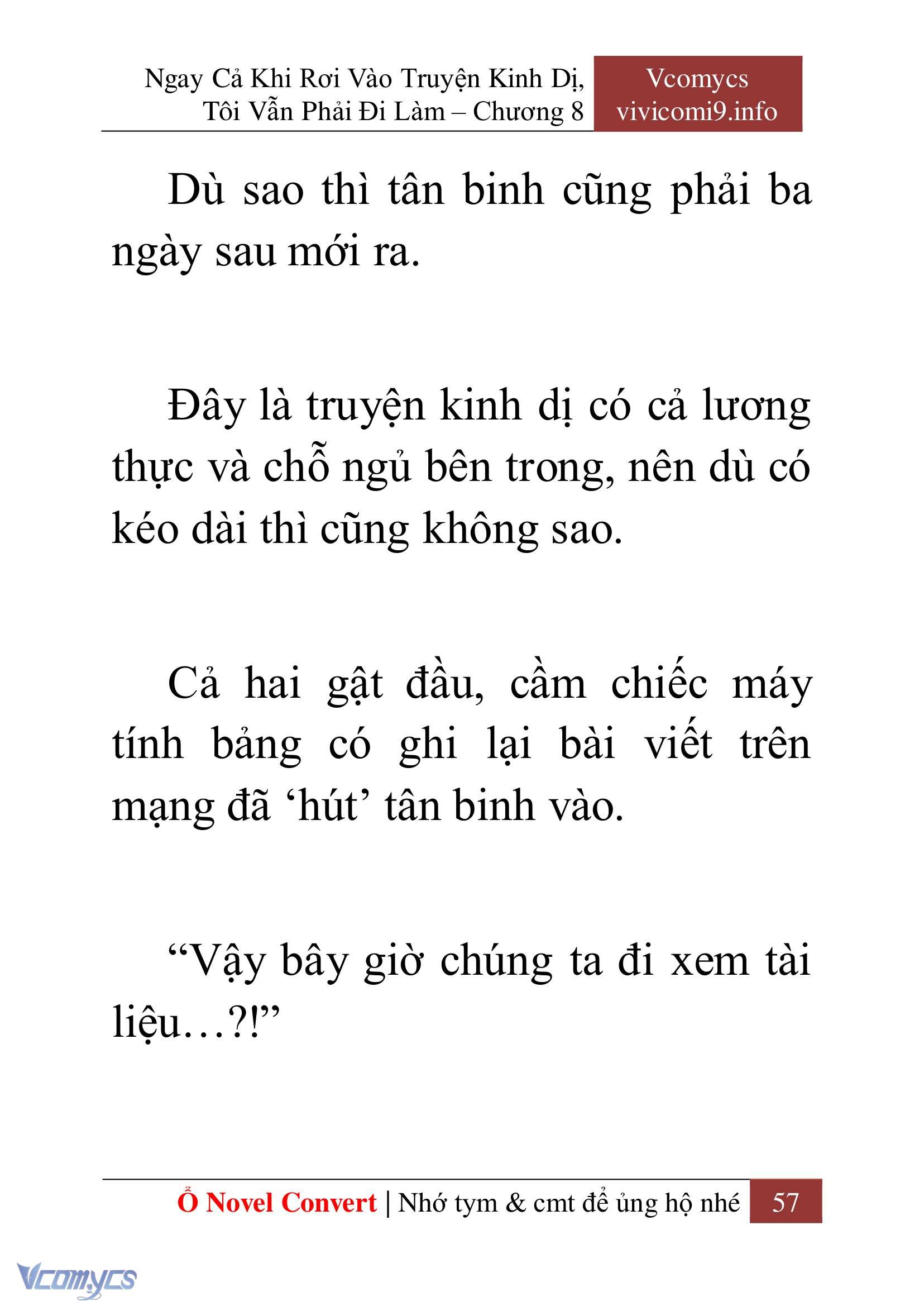 [Novel] Ngay Cả Khi Rơi Vào Truyện Kinh Dị, Tôi Vẫn Phải Đi Làm Chap 8 - Next Chap 9