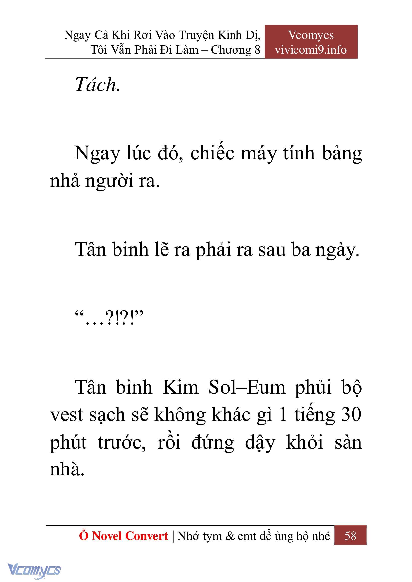[Novel] Ngay Cả Khi Rơi Vào Truyện Kinh Dị, Tôi Vẫn Phải Đi Làm Chap 8 - Next Chap 9