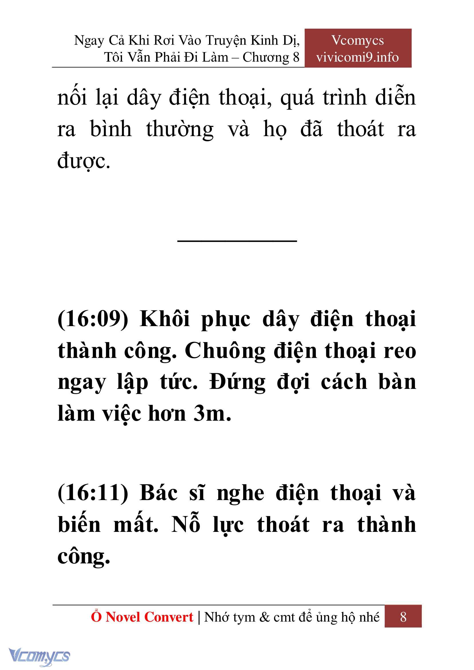 [Novel] Ngay Cả Khi Rơi Vào Truyện Kinh Dị, Tôi Vẫn Phải Đi Làm Chap 8 - Next Chap 9