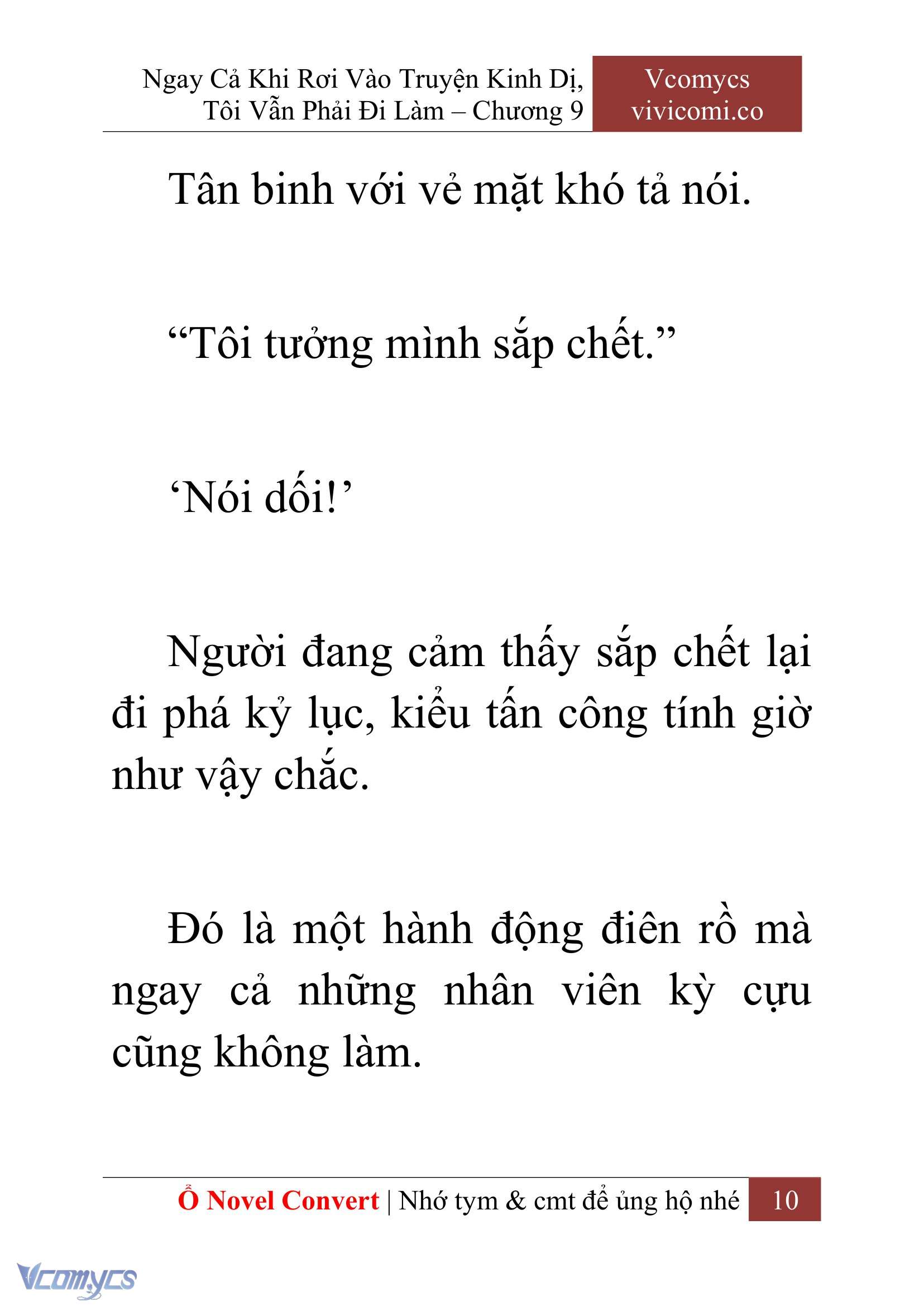 [Novel] Ngay Cả Khi Rơi Vào Truyện Kinh Dị, Tôi Vẫn Phải Đi Làm Chap 9 - Next Chap 10