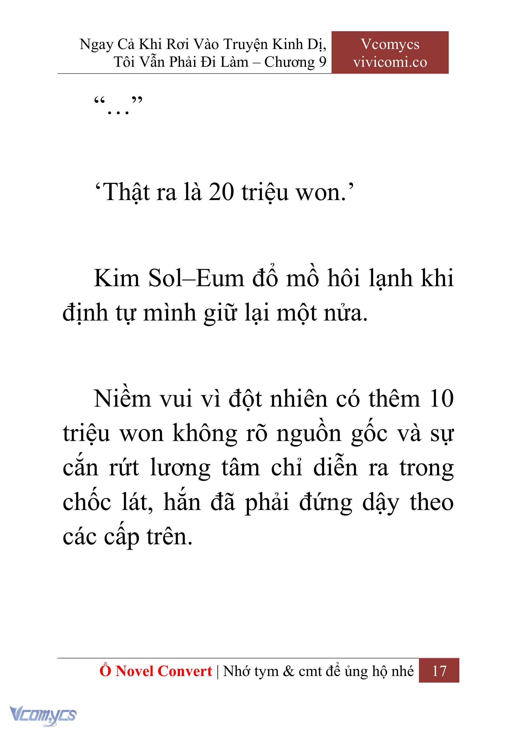 [Novel] Ngay Cả Khi Rơi Vào Truyện Kinh Dị, Tôi Vẫn Phải Đi Làm Chap 9 - Next Chap 10