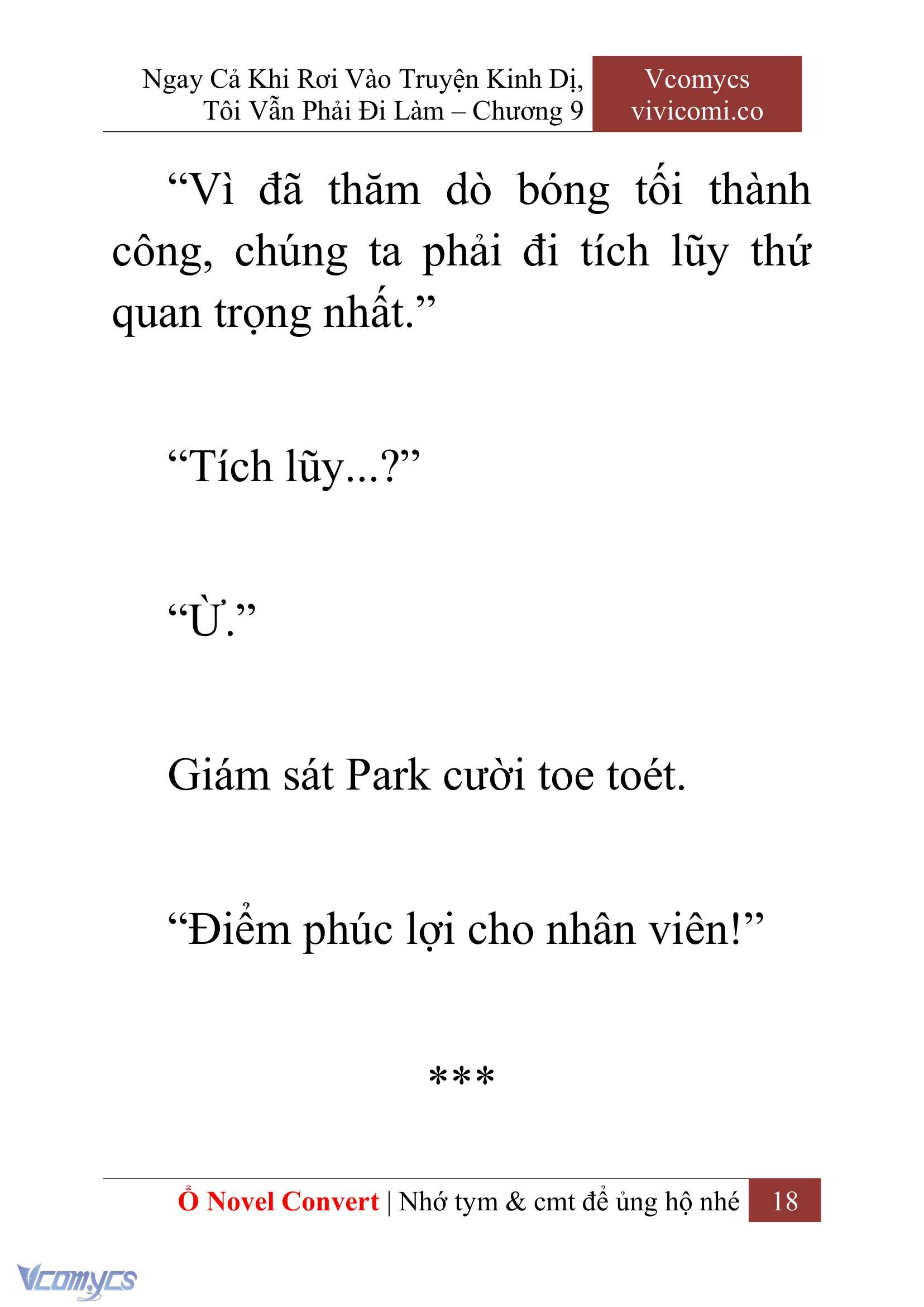[Novel] Ngay Cả Khi Rơi Vào Truyện Kinh Dị, Tôi Vẫn Phải Đi Làm Chap 9 - Next Chap 10