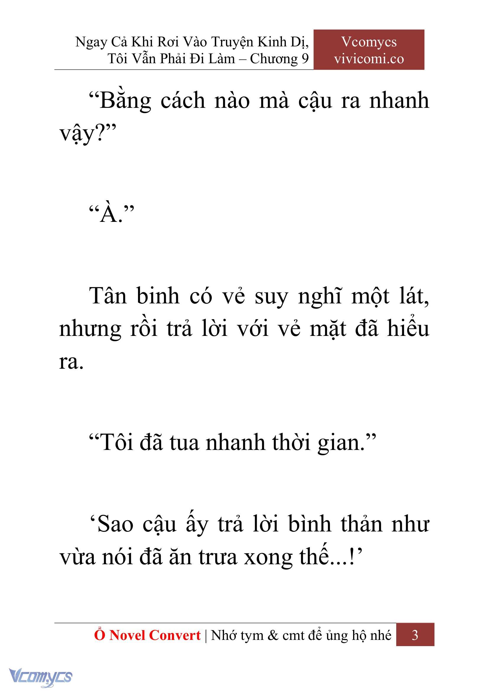[Novel] Ngay Cả Khi Rơi Vào Truyện Kinh Dị, Tôi Vẫn Phải Đi Làm Chap 9 - Next Chap 10