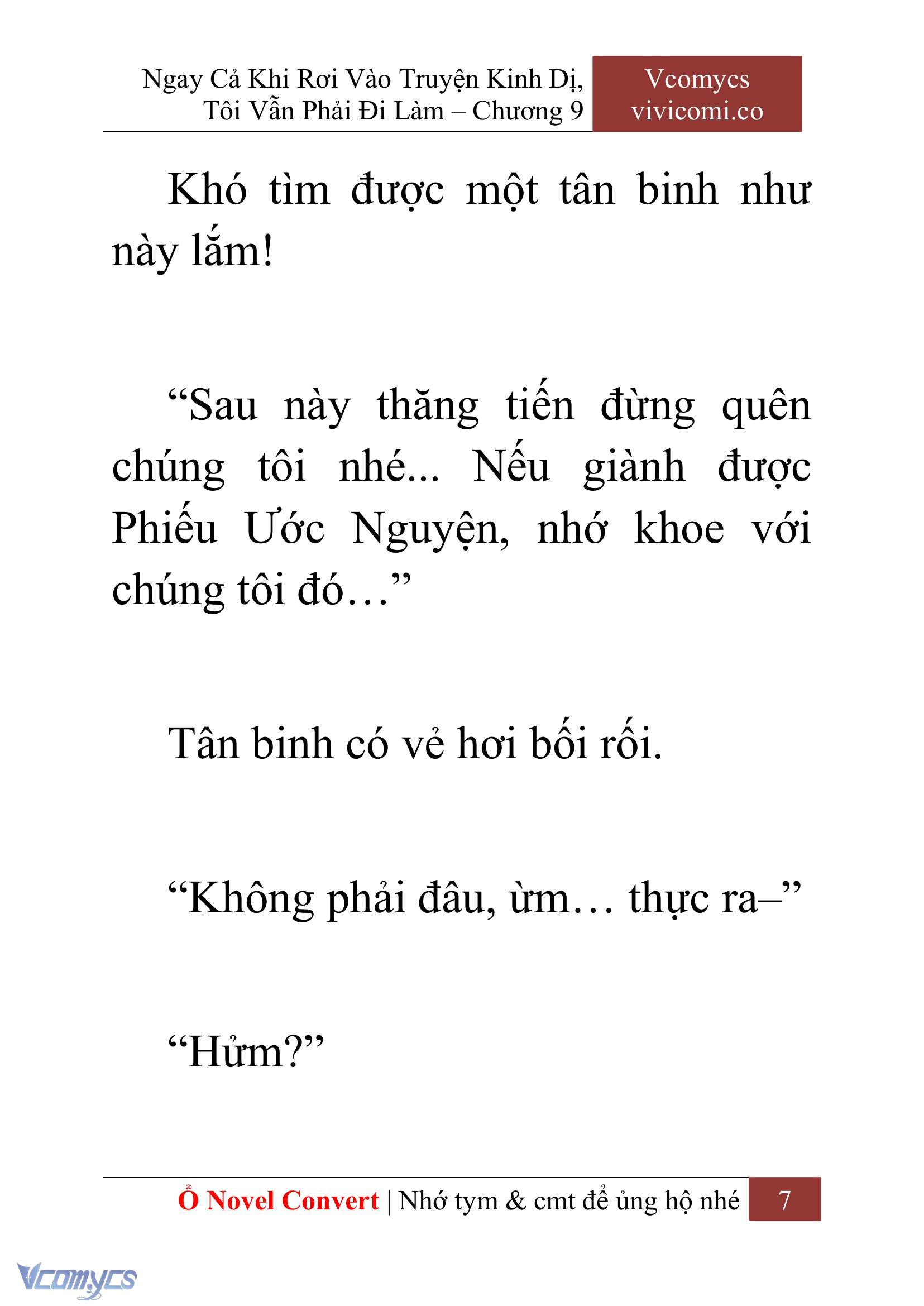 [Novel] Ngay Cả Khi Rơi Vào Truyện Kinh Dị, Tôi Vẫn Phải Đi Làm Chap 9 - Next Chap 10